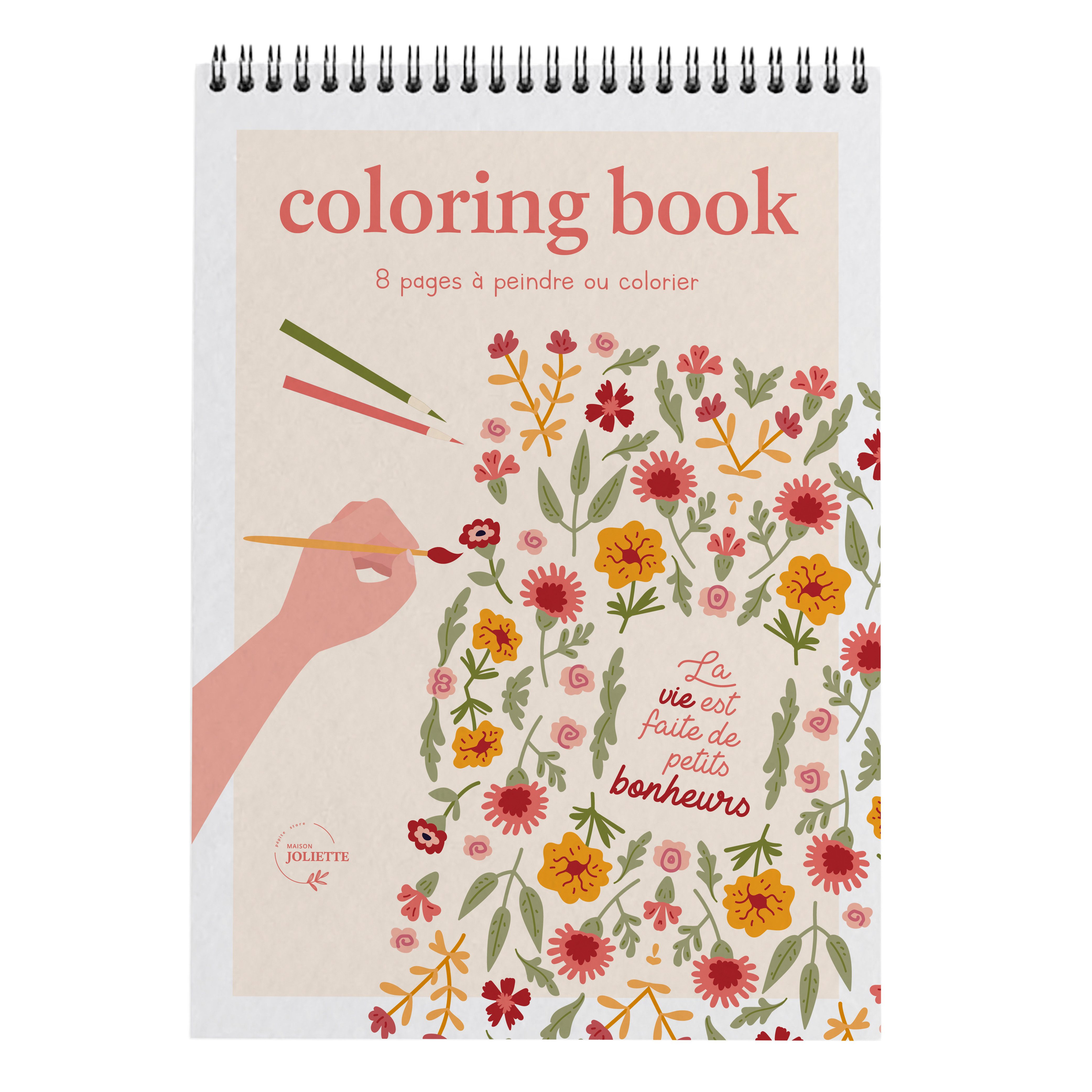 Maison Joliette Malbuch Malheft Ausmalbuch A4 mit Künstlerillustrationen, 300 g/m² Papier