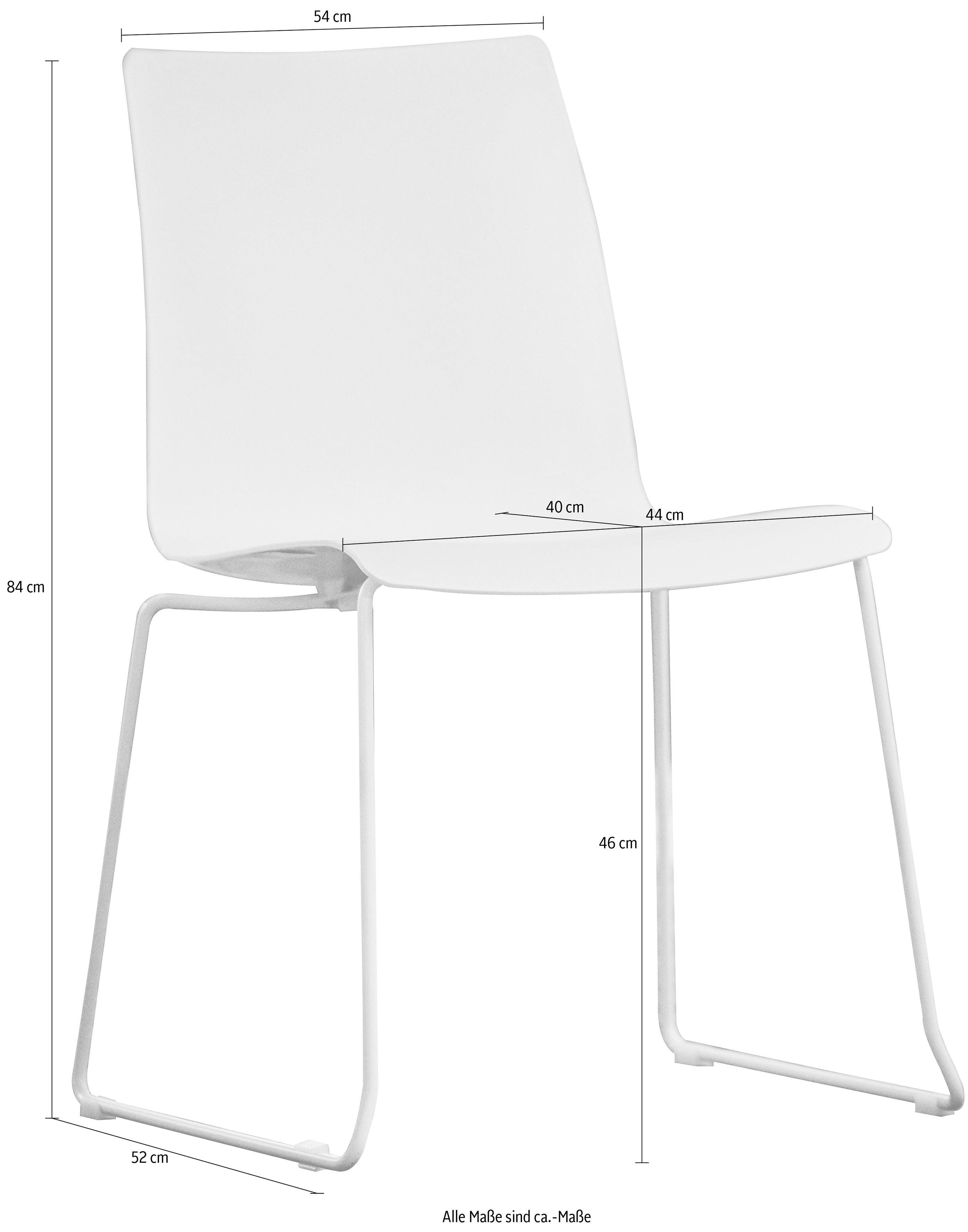 jankurtz Stuhl slide, Sitzschale aus Kunsstoff, stapelbar, in 3 Farben weiß | chromfarben