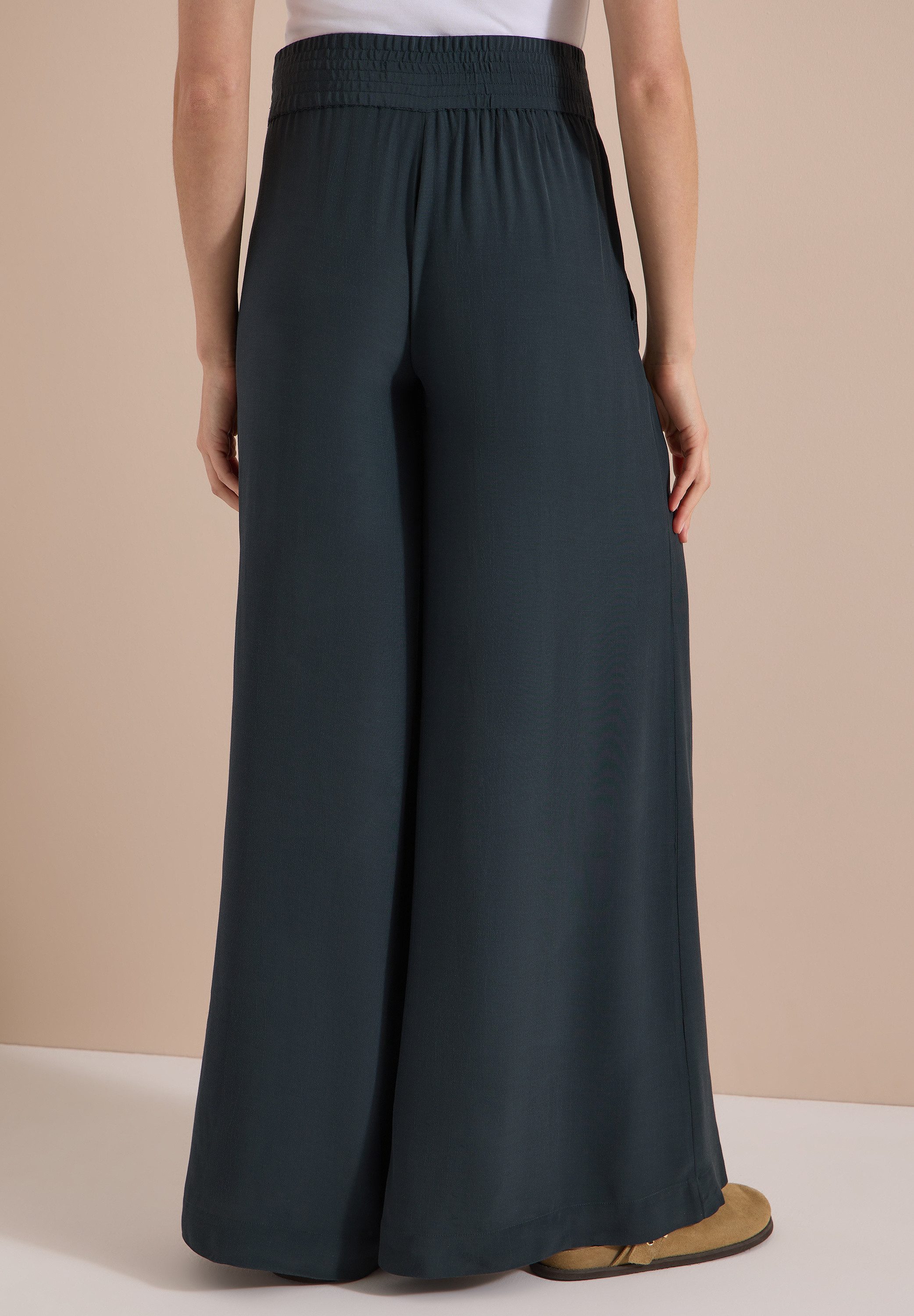 CECIL Stoffhose Loose Fit, Viskose, feine Struktur