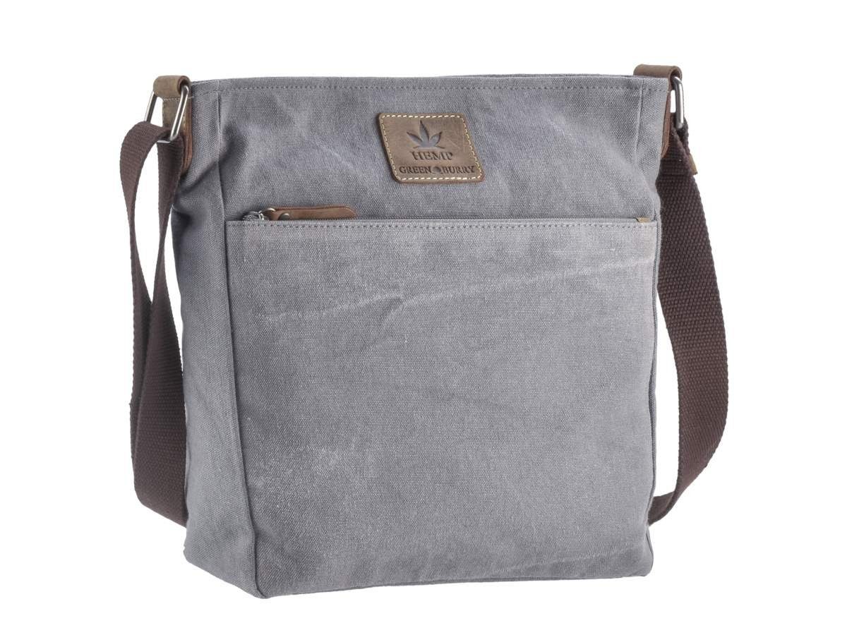 Greenburry Umhängetasche Vintage Hemp, Schultertasche, MessengerBag, Hanf und Leder