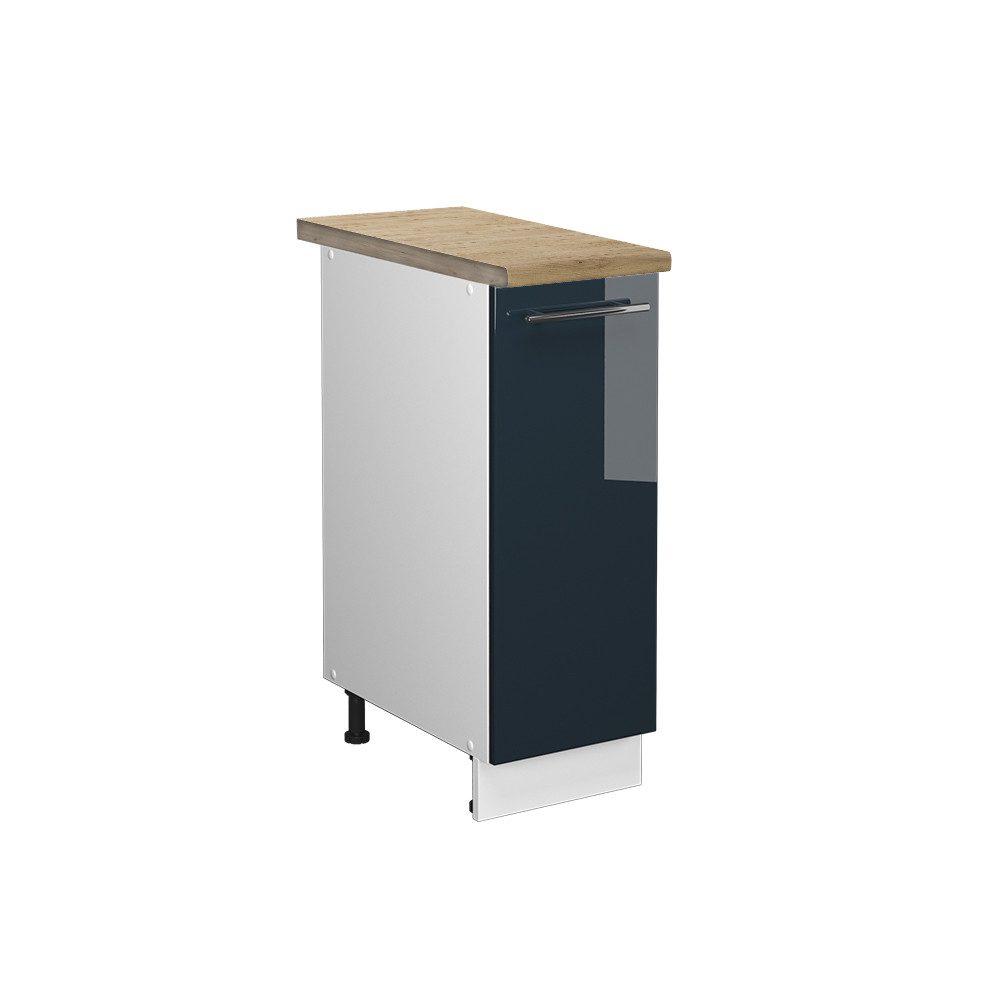 Vicco Apothekerschrank Fame-Line, Dunkelblau Hochglanz/Weiß, 30 cm, AP Eiche (1-St)