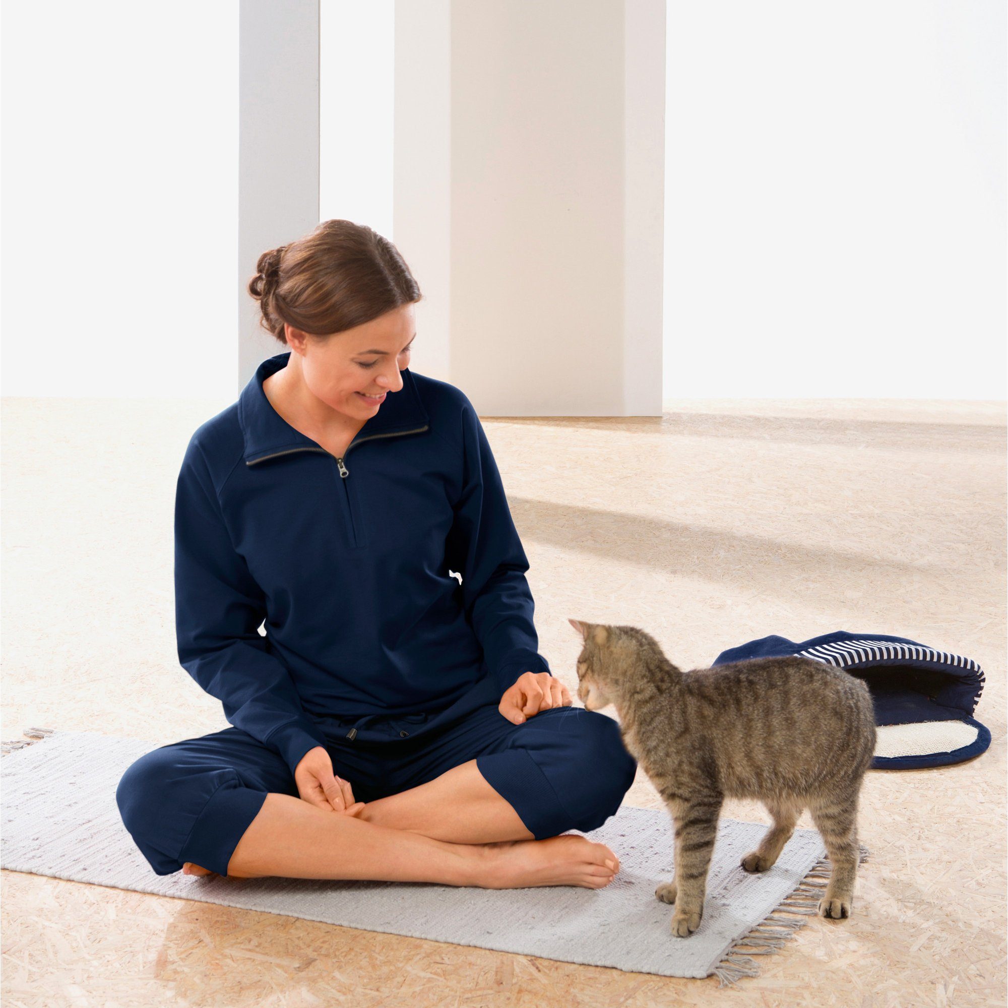 Erwin Müller Jogginghose Damen-Caprihose Uni