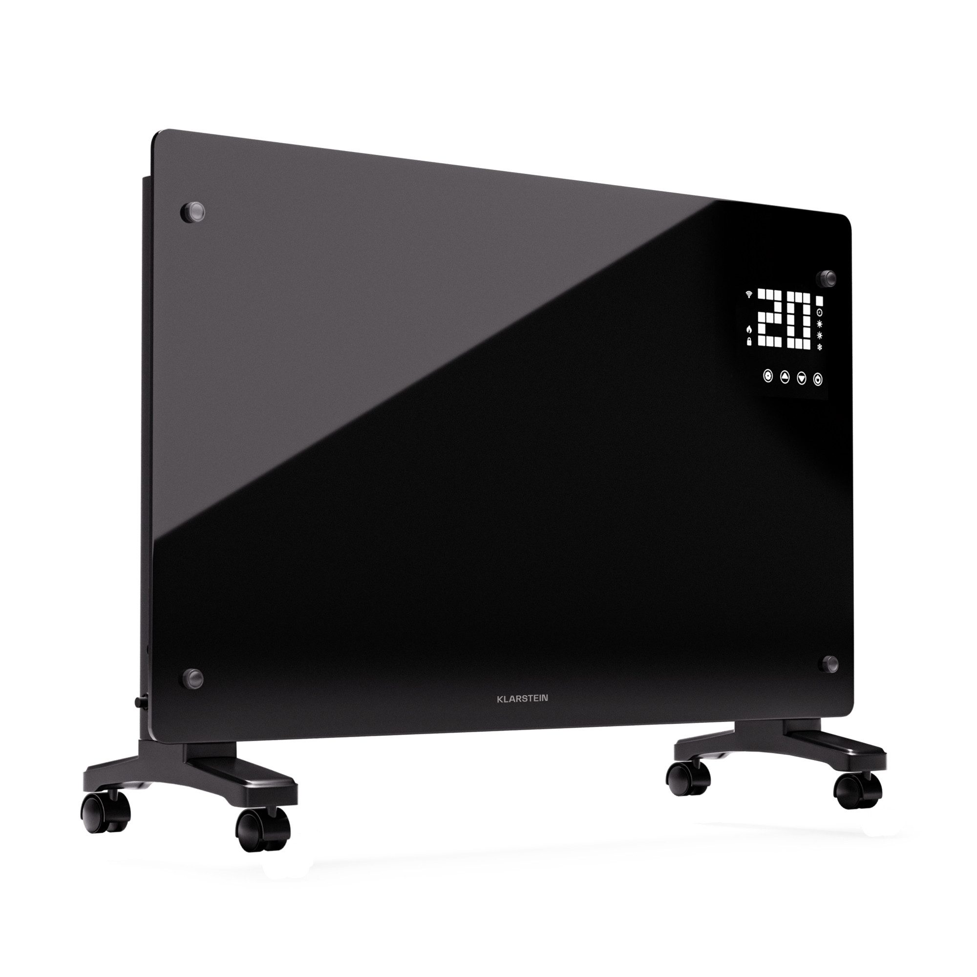Klarstein Heizstrahler Bornholm Smart 2500, Heizung Elektrische Heizstrahler Badezimmer Küche Wifi LED Weiß