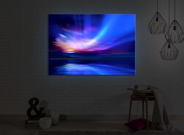 lightbox-multicolor LED-Bild Nordische Polarlichter front lighted / 60x40cm, Leuchtbild mit Fernbedienung