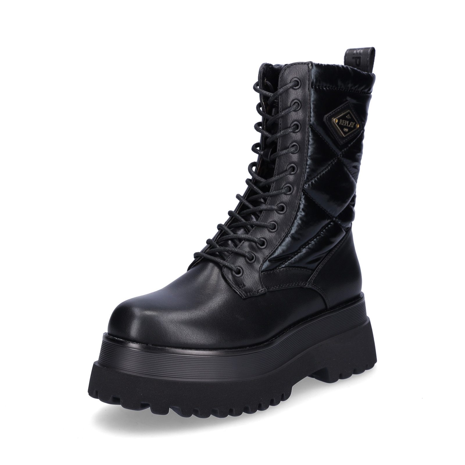 Replay Replay Damen Schnürboot Any Quilt schwarz Schnürboots günstig online kaufen