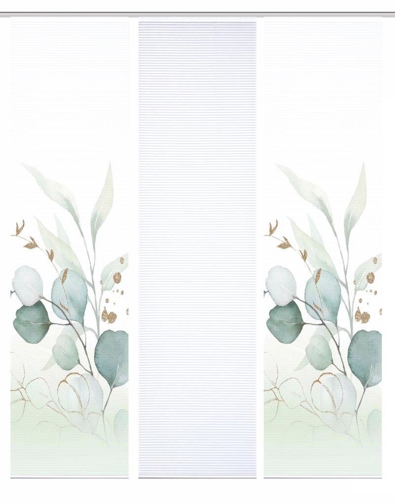 HOME WOHNIDEEN Schiebegardine 84096 ABANIO Schiebegardine rec. Polyester, 245x60 cm, halbtransparent (3 St), Paneelwagen, transparent, Polyester (recycelt) Poly – Bild 3 von 5