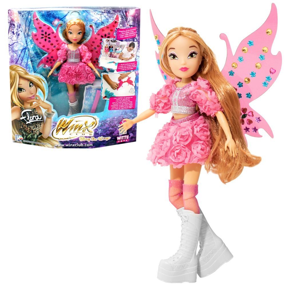 Winx Club Anziehpuppe Flora Bling the Wings Puppe Winx Club Kreativ Set