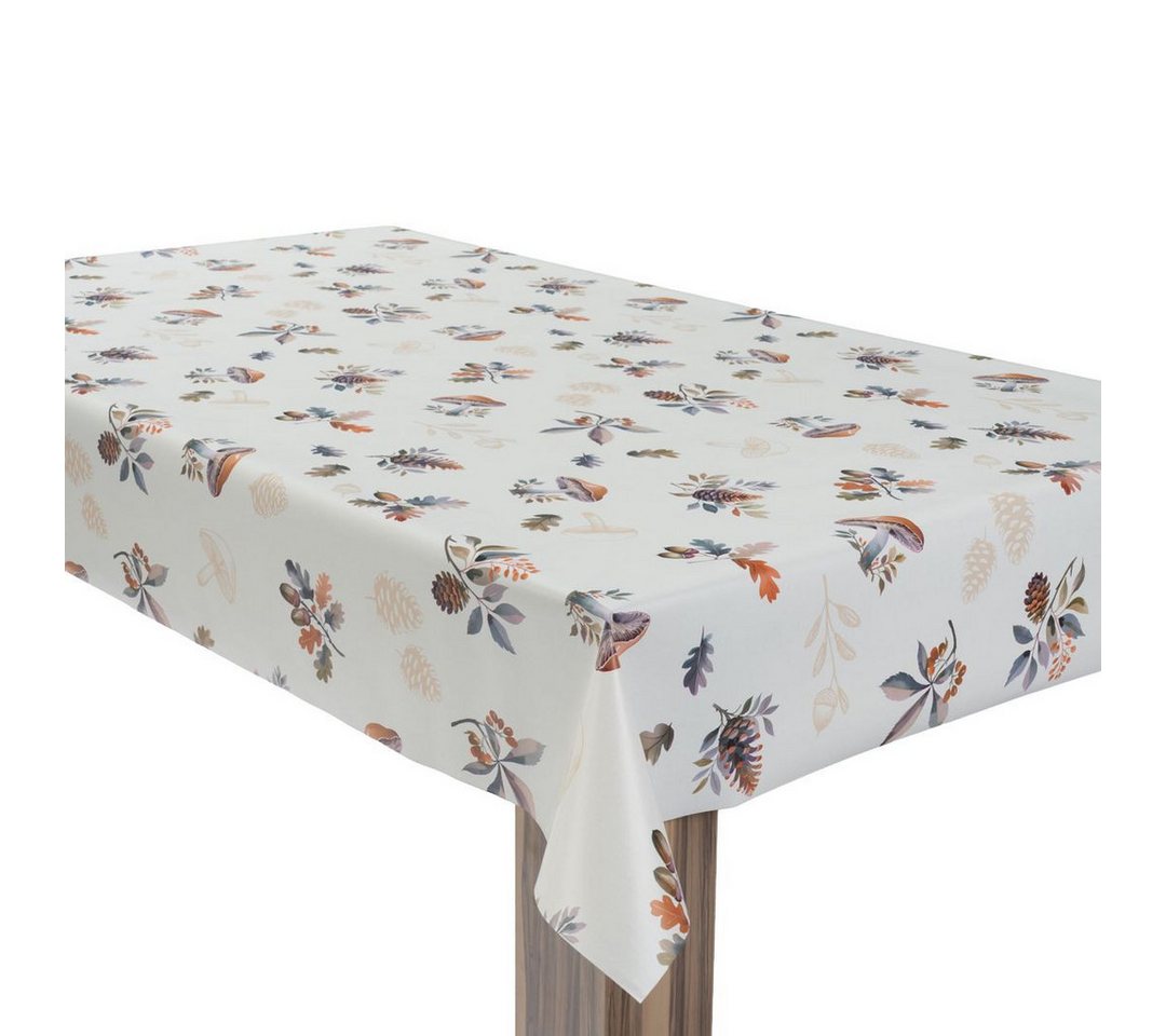 laro Tischdecke Wachstuchtischdecke Blätter Zapfen Herbst PVC Eckig