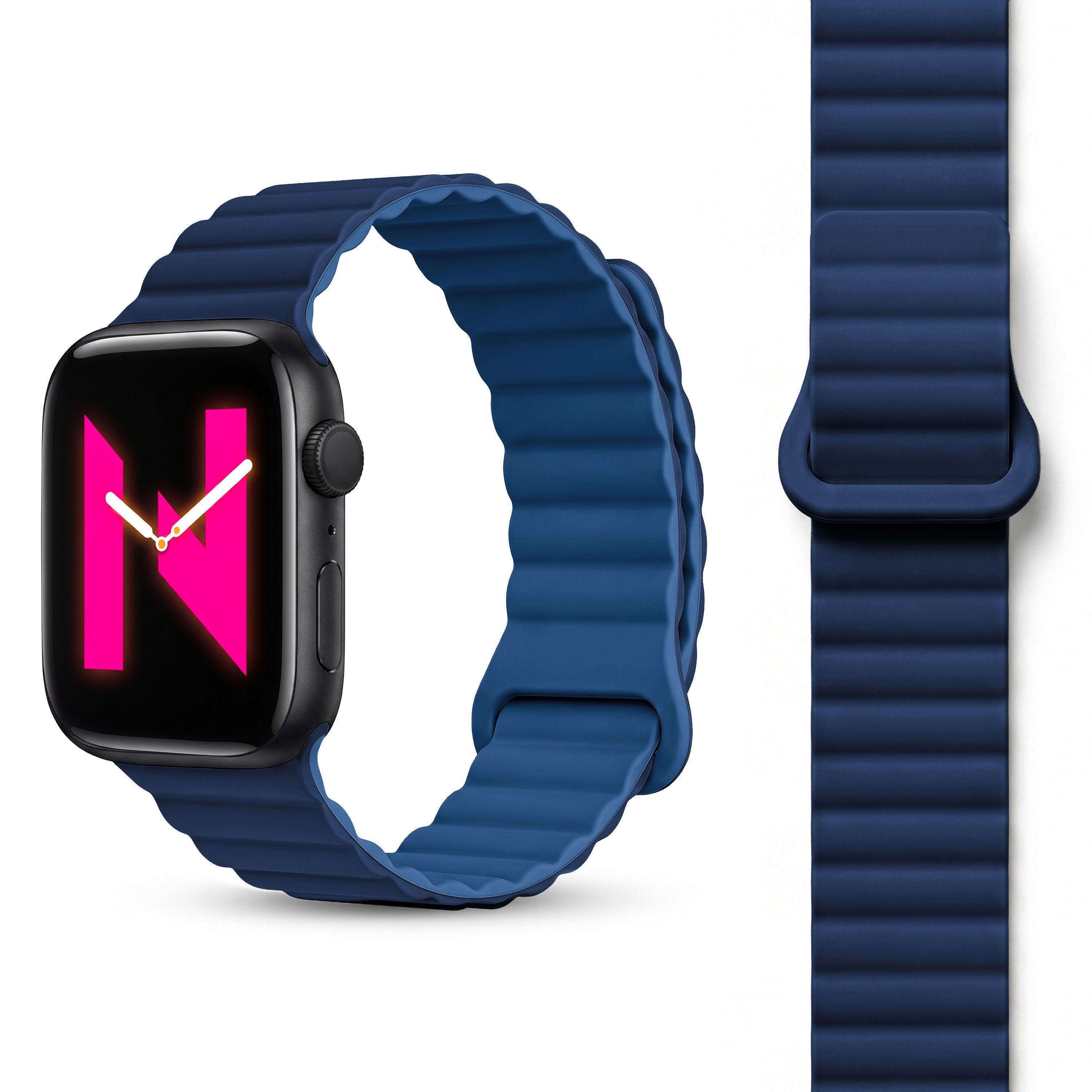 Nalia Smartwatch-Armband Apple Watch 38mm/40/41/42(Serie 10/11), Magnetisches Silikon Ersatzband / für Sport Fitness Uhr / Atmungsaktiv