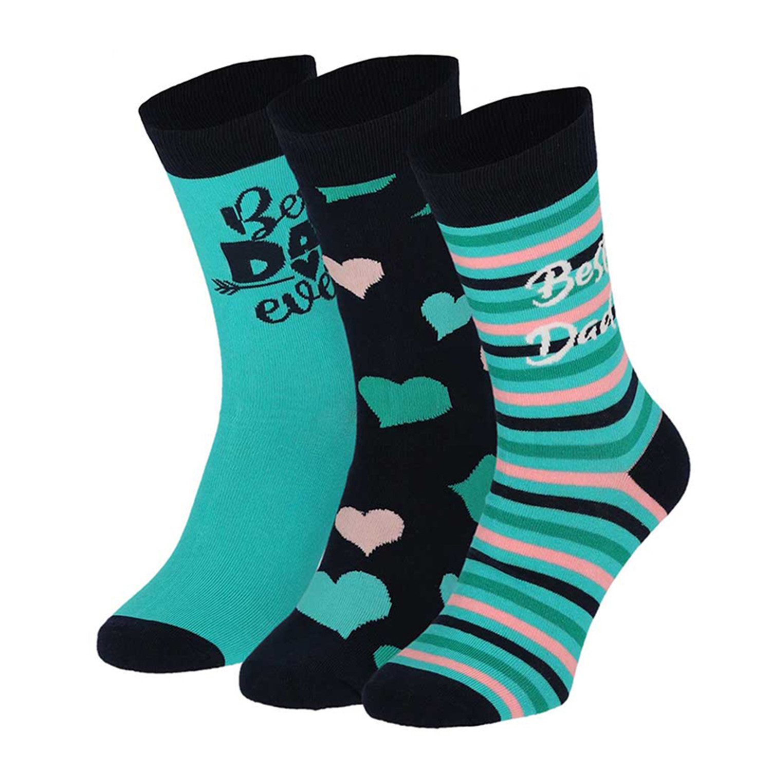 Yuhu Socken Herren Socken Best Dad Super Dad 3er Pack Vatertag Geschenkbox (3-Paar)