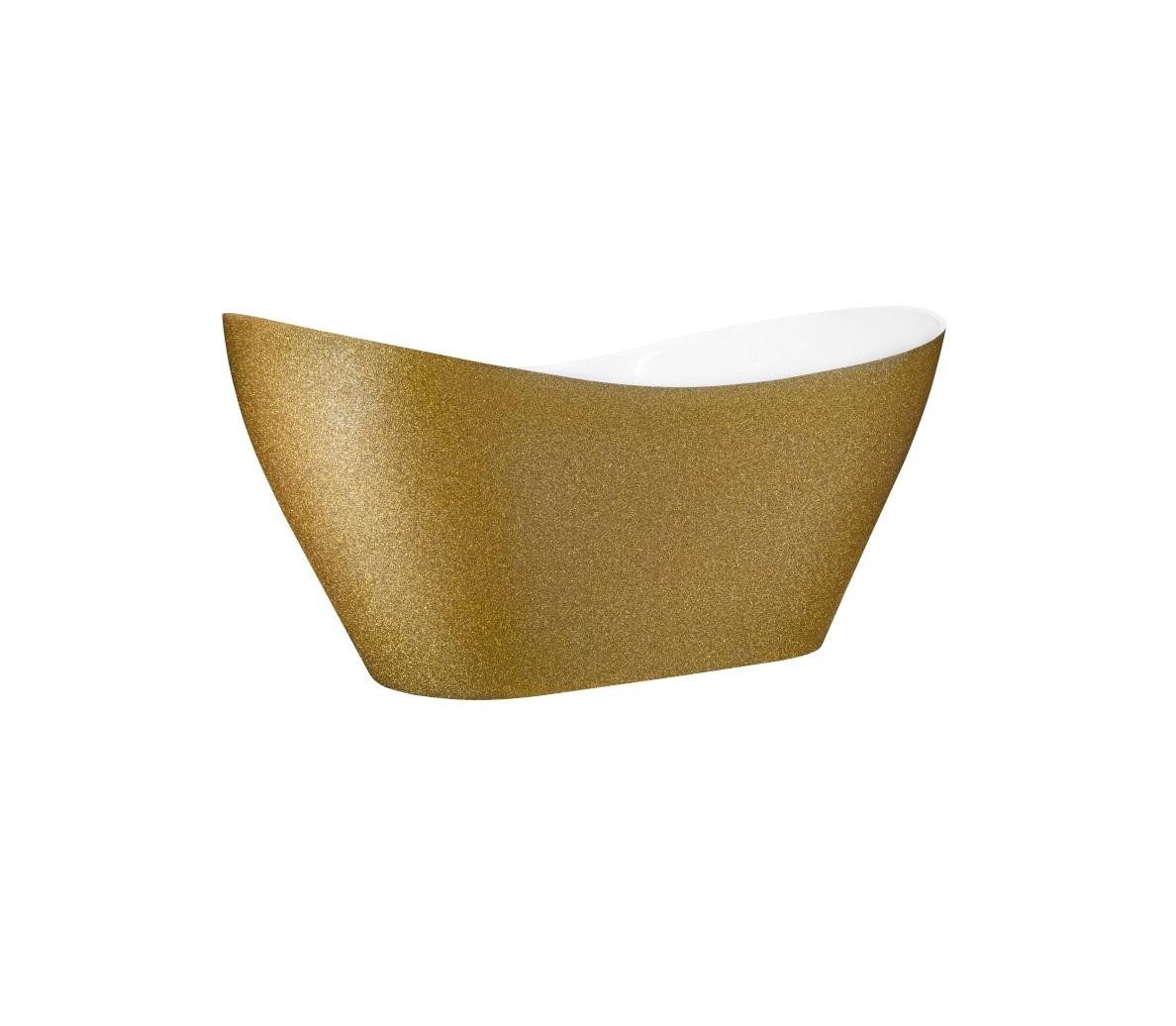 Xlmoebel Badewanne Goldene freistehende Designer-Badewanne aus hochwertigem Acryl, Hergestellt in Europa