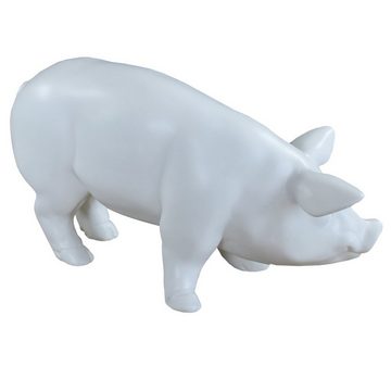 colourliving Tierfigur Schwein Figur stylisches Deko Schwein in weiß Schwein Dekofigur, mit 4 Filzplättchen, leicht glänzend, edel/robust verarbeitet