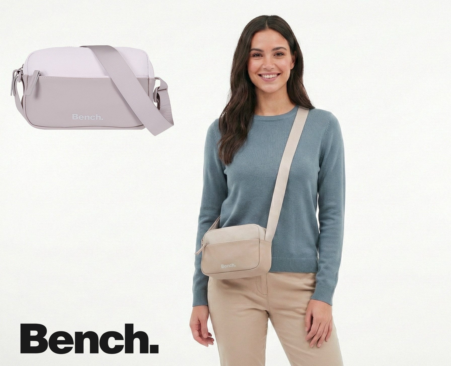 Bench. Handtasche Damen klein Schultertasche Umhänger Schultertasche, Umhängetasche Damentasche handbag Mädchen Style 64224 + Etui