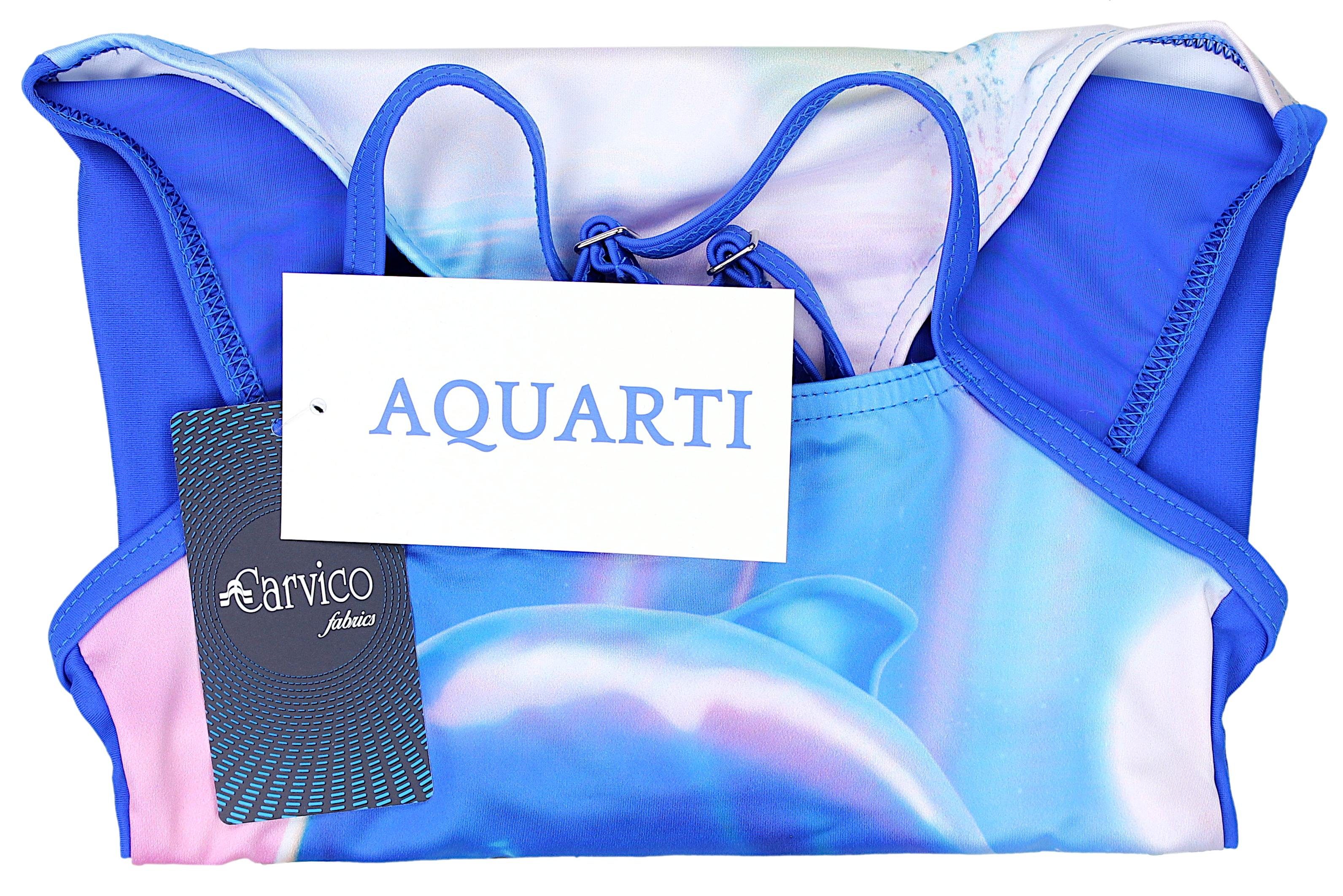 Rosa / Badeanzug mit Aquarti Aquarti Badeanzug / Regenbogen Mädchen Spaghettiträgern / Blau Delphin Streifen