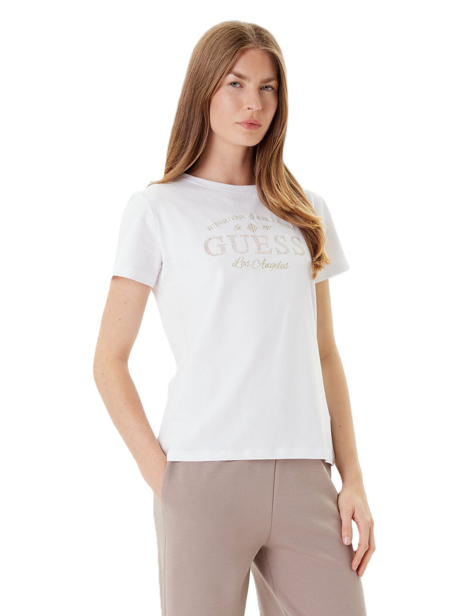 Guess Kurzarmshirt MARINA SS CN T-SHIRT - Kurzarmshirt mit Logodruck günstig online kaufen