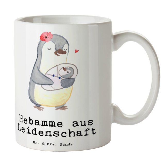 Mr. & Mrs. Panda Tasse Hebamme Leidenschaft - Weiß - Geschenk, Geburtshelfer, Jubiläum, Gesc, Keramik, Herzberührende Designs