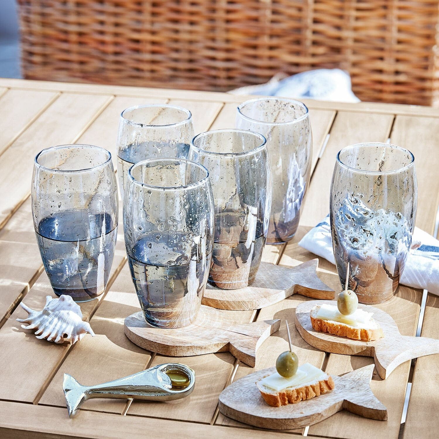 Mirabeau Glas Glas 6er Set Kampala blau/grau, Glas