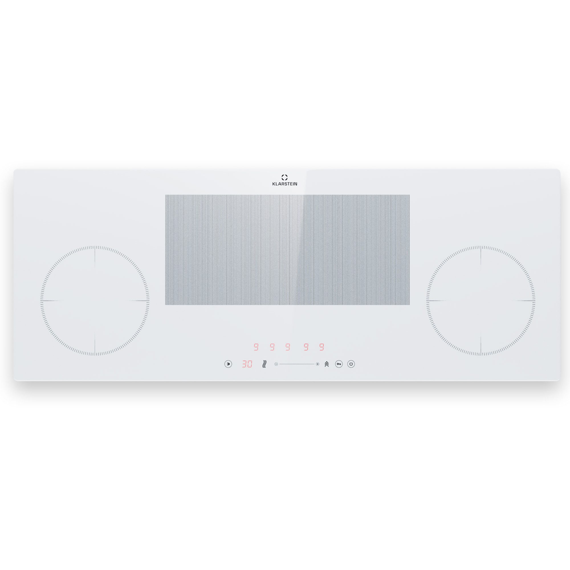 Klarstein Induktions-Kochfeld Delicatessa 90 Slim Hybrid, Kochfelder Hob 4 Zonen Glaskeramik Touch