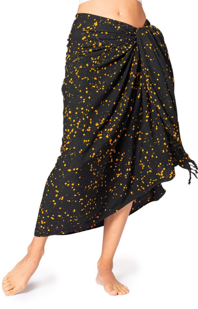 PANASIAM Sarong Pareo Starlit Wachsbatik aus hochwertiger Viskose Strandtuch, Viskose, Strandkleid Bikini Cover-up Tuch für den Strand Schultertuch Halstuch