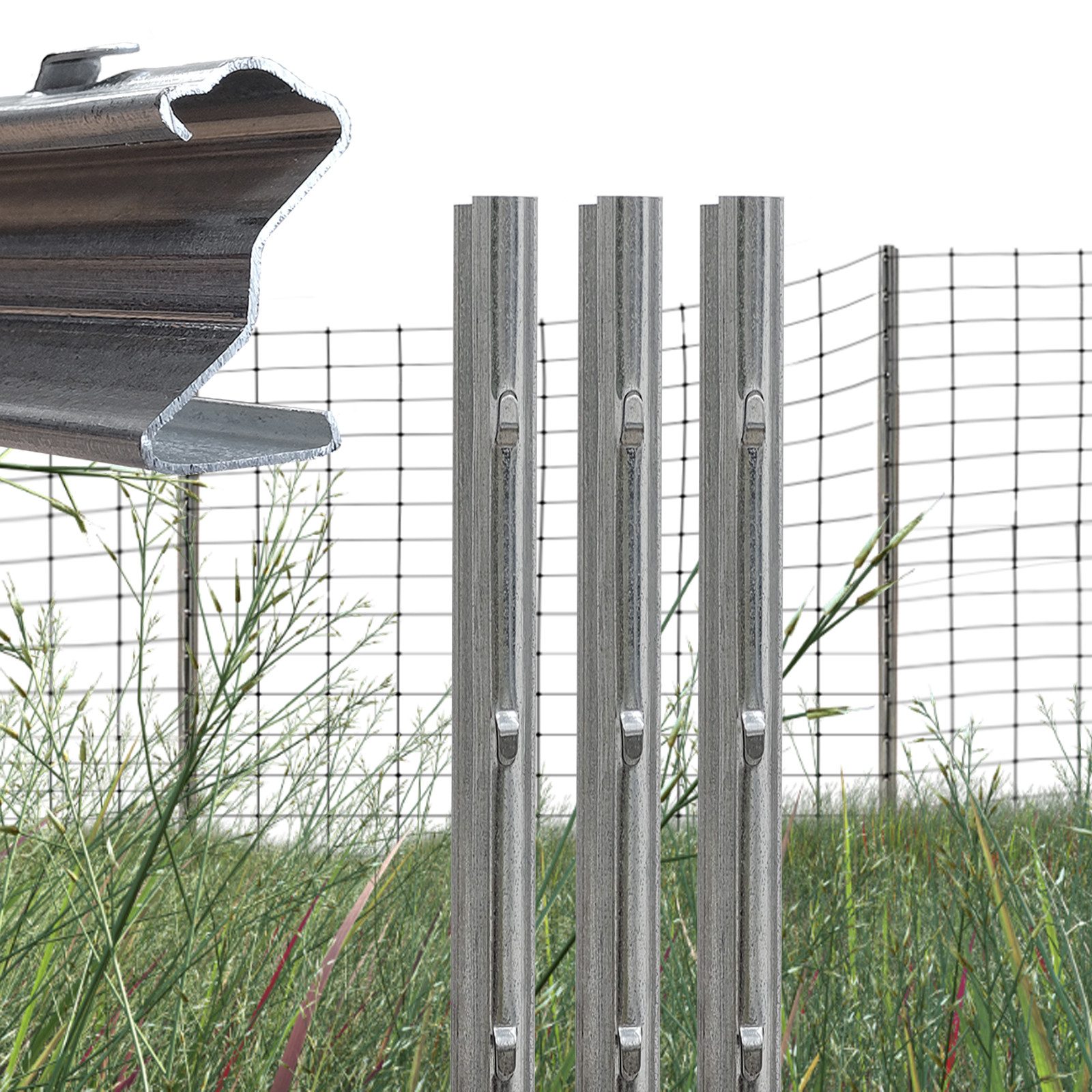 TRUTZHOLM Zaunpfosten Z-Profil Zaunpfosten 200 cm feuerverzinkt 10x Zaunpfähle 1,5 mm, (10-St)