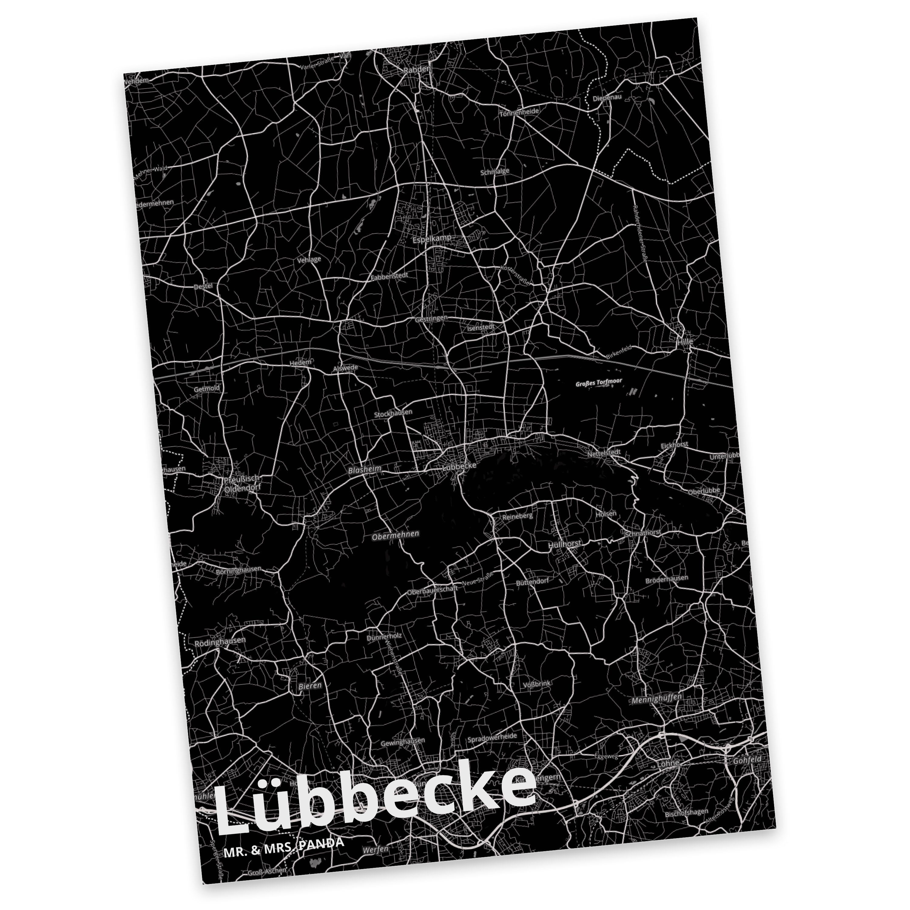 Lübbecke Einladung, - Geschenkka Ansichtskarte, Geschenk, Stadt, & Ort, Postkarte Mrs. Panda Mr.