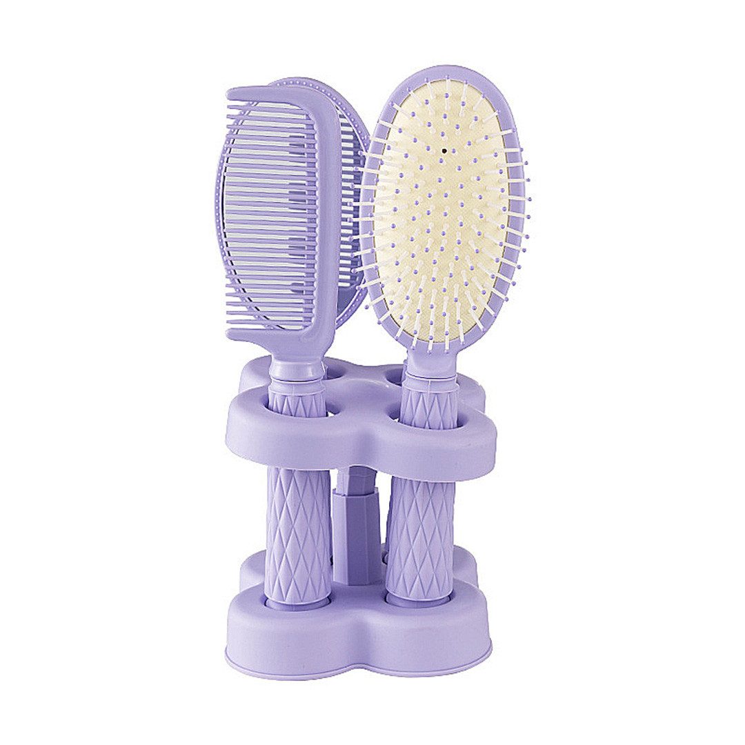 Jumpeak Haarbürsten-Set Haarbürste Set,Luftpolster-Haarbürste,Paddelbürste,Massagebürste, 4-teiliges Set, Entwirrend,Ohne Ziepen,4-teilig,Mit Spiegel,Geschenk für Frauen
