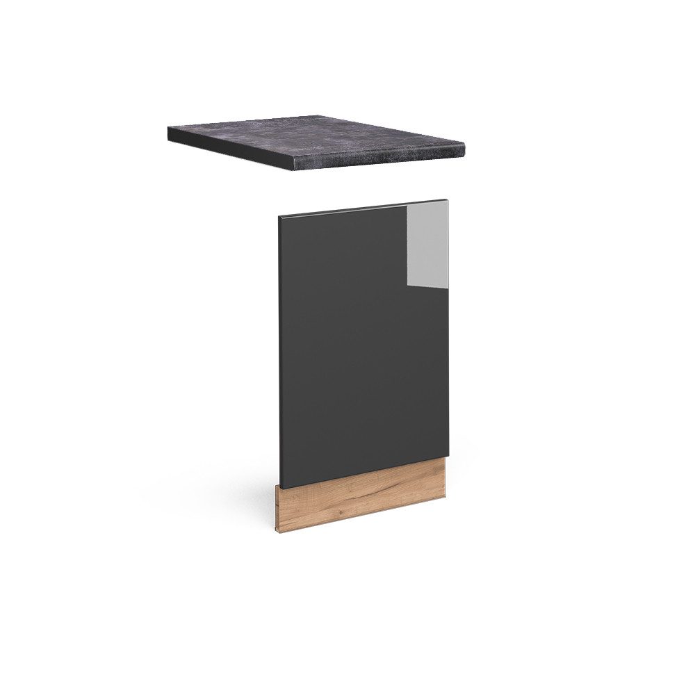 Vicco Frontblende Fame-Line, Anthrazit Hochglanz/Goldkraft Eiche, 45 cm, AP Anthrazit (1 St)