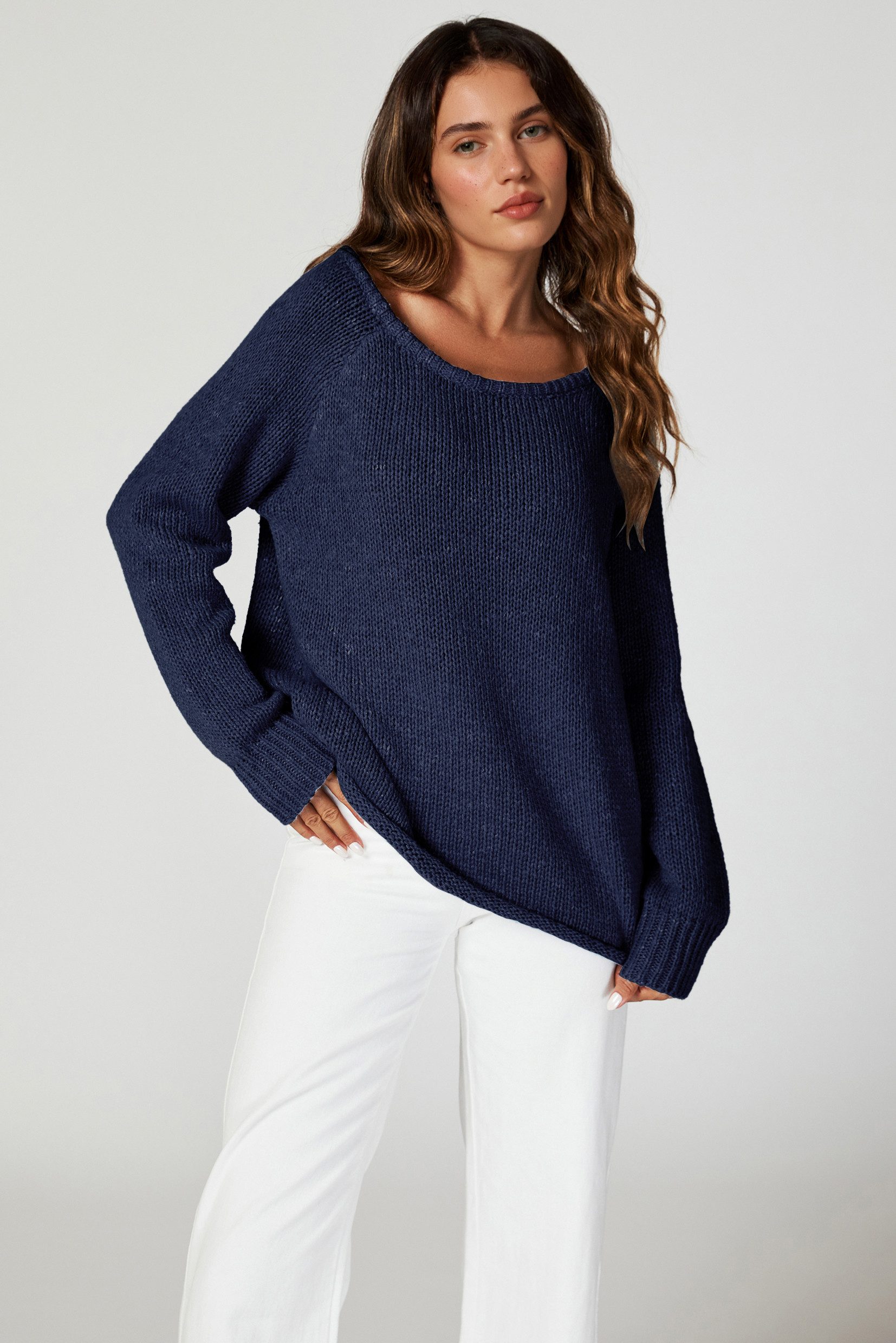 FS Collection Strickpullover Bequemes Pulloveroberteil Pullover-Top – Stric günstig online kaufen