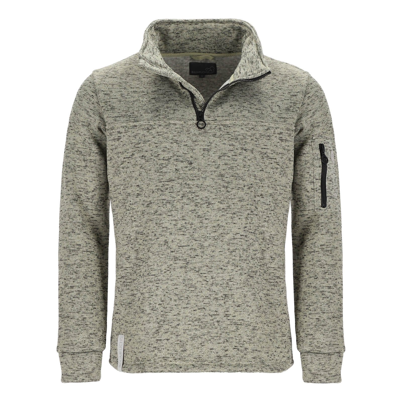 Baumfuchs Troyer Herren Strickfleece-Pullover mit Troyer-Kragen und Ärmelta günstig online kaufen