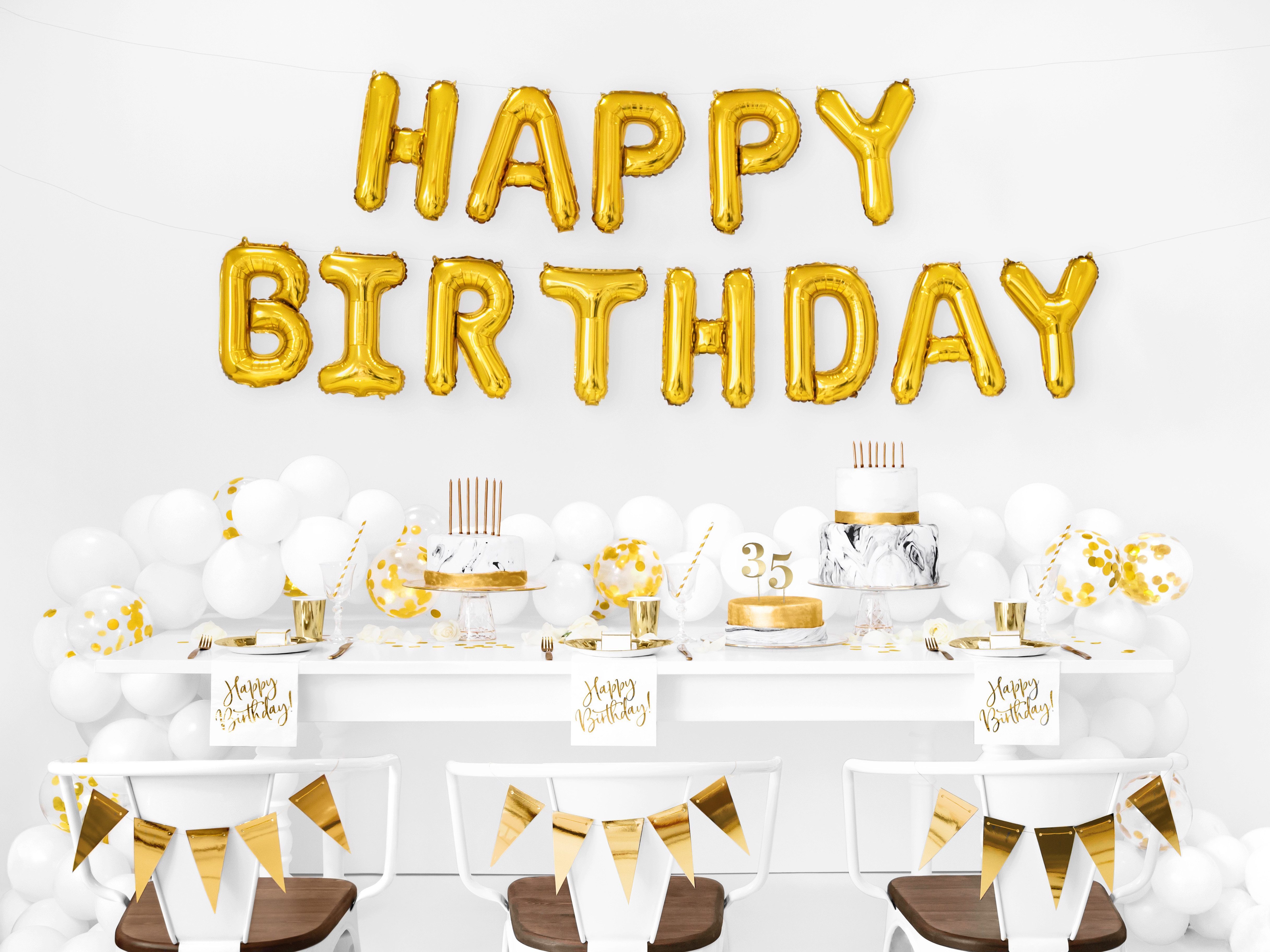 partydeco Papierserviette Servietten 'Happy Birthday Gold' 20Stk./33x33cm