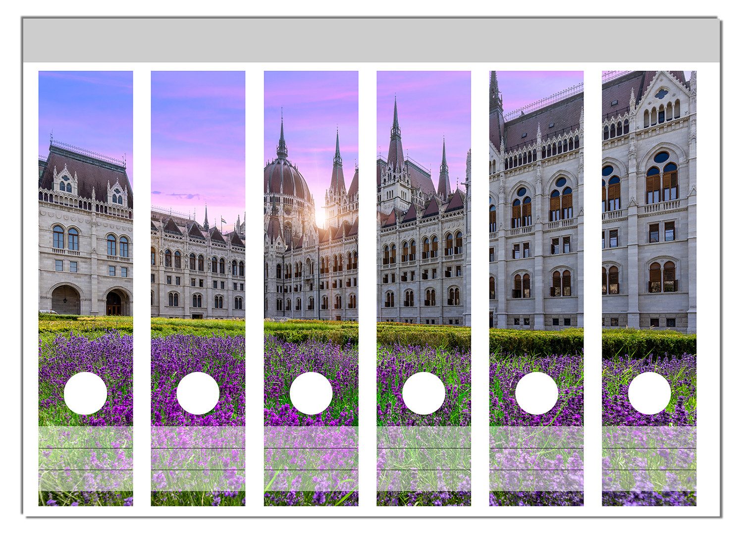 Wallario Historisches Gebäude im Abendlicht, Ordnerrücken-Sticker in verschiedenen Ausführungen