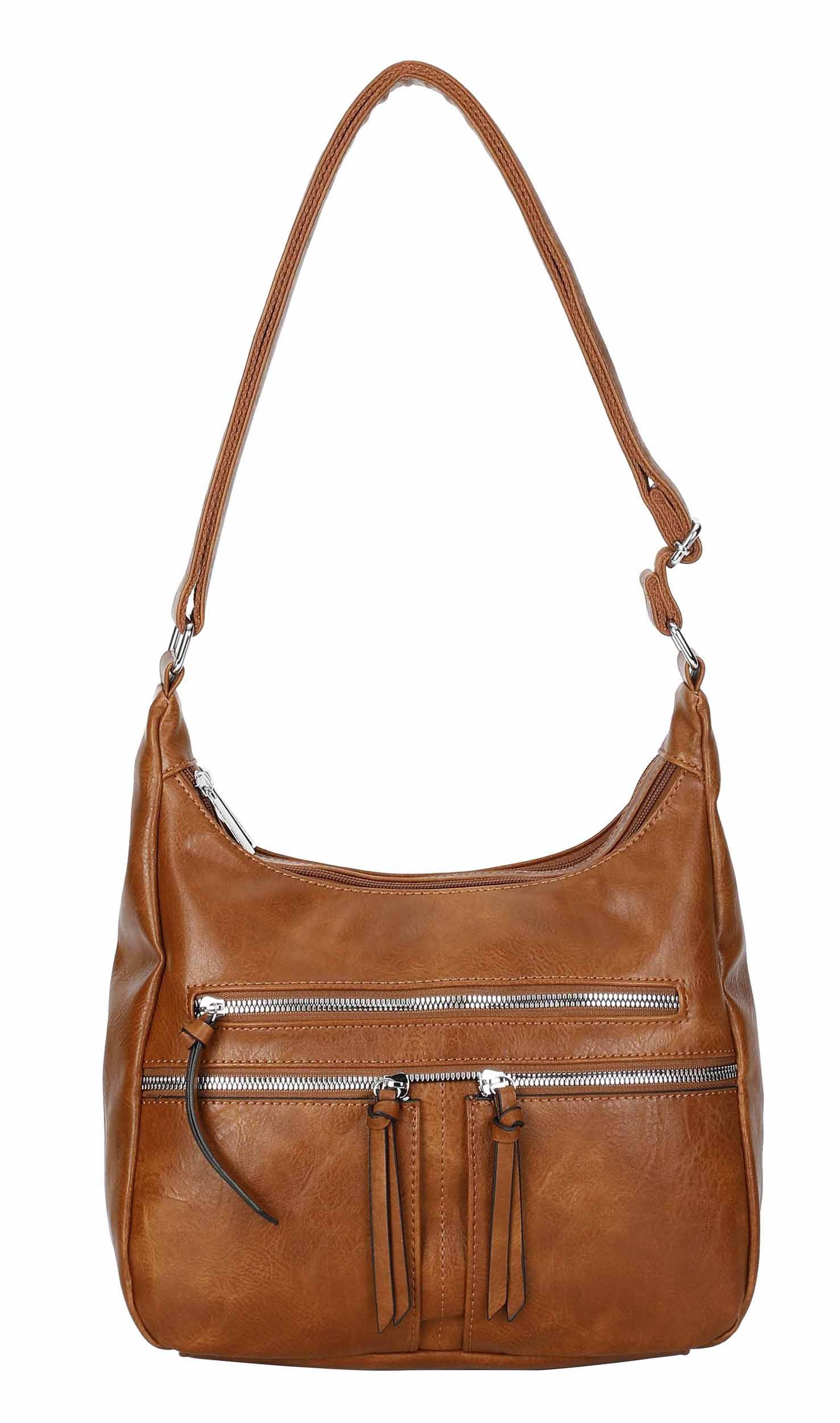 Schultertasche Damen Tasche Shopper Crossbody Umhängetasche Leder Optik City Bag