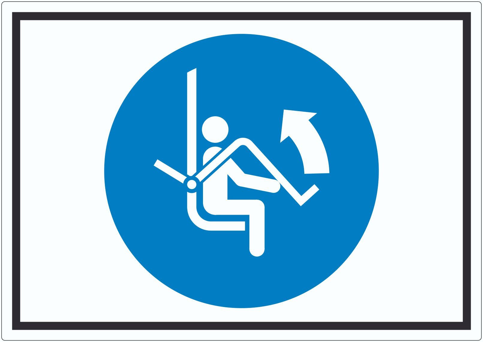 HB-Druck Aufkleber Sicherheitsbügel des Sessellifts öffnen Symbol Aufkleber, wetterfest, UV-beständig, kratzfest