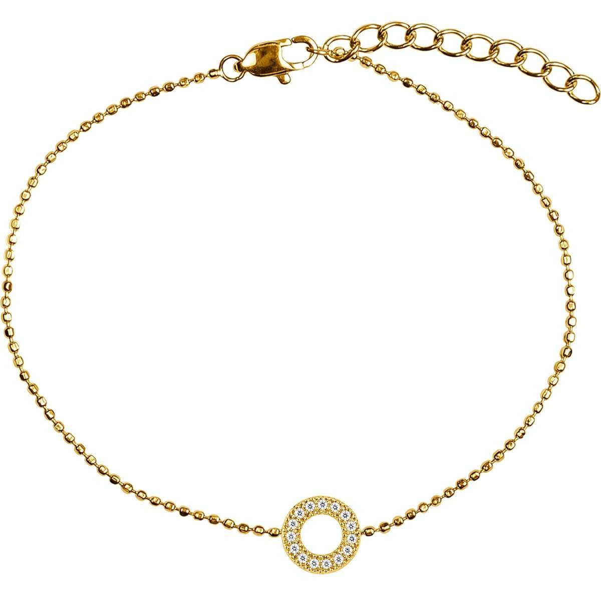 Jacques Lemans Edelstahlarmband S-B250B, Damenarmband Edelstahl vergoldet mit Zirkonia