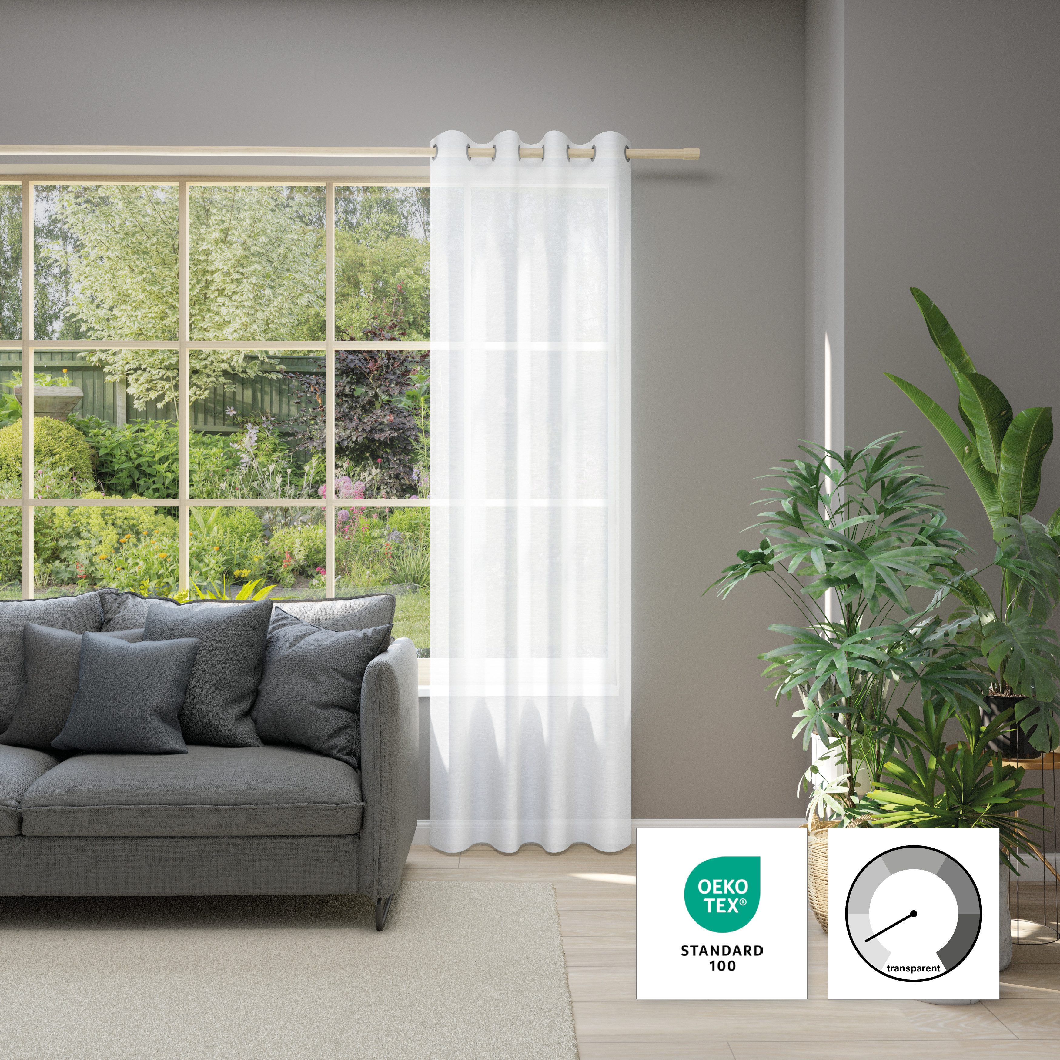 Neutex for you! Vorhang Allure (1 St), Ösen, halbtransparent, Jacquard, HxB: 245x140, Ösenschal mit Metallösen