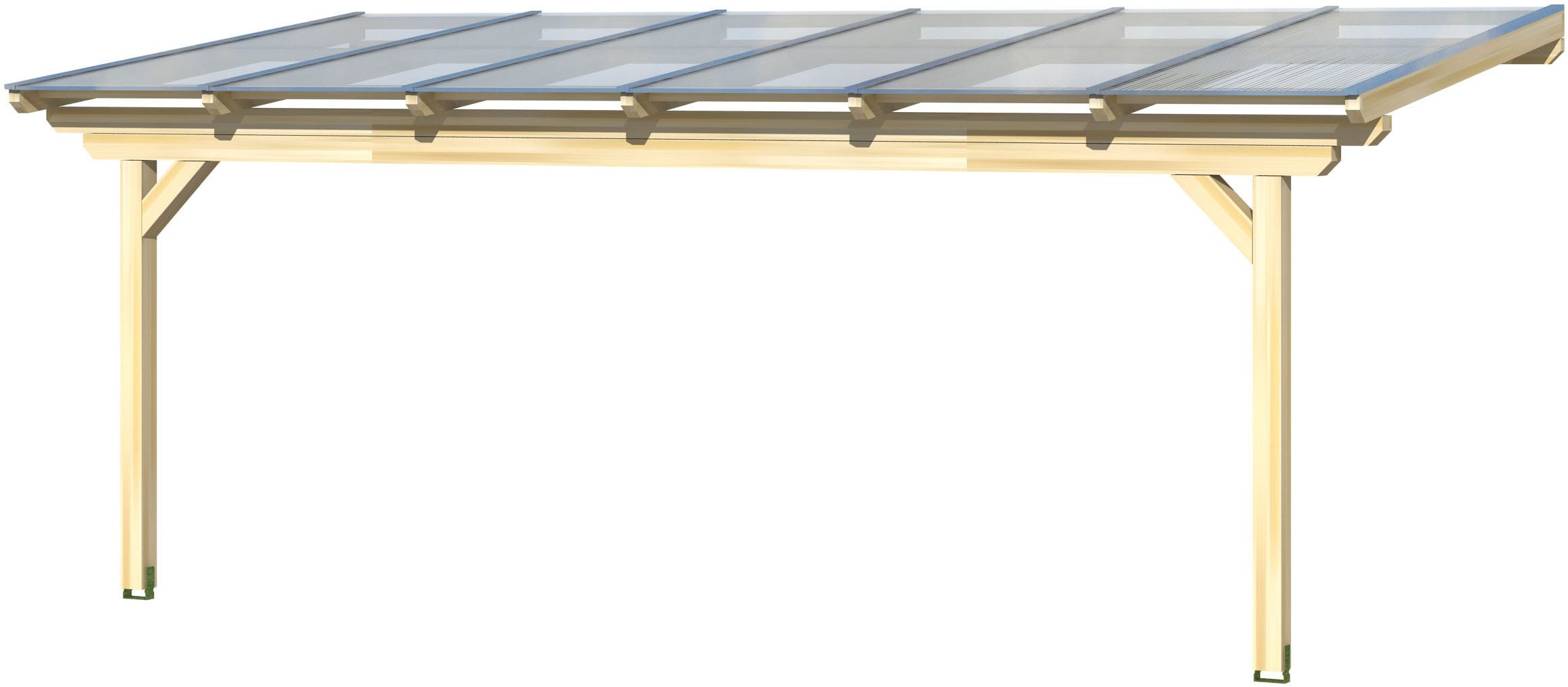 Skanholz Terrassendach Ancona, BxT: 648x300 cm, Bedachung Doppelstegplatten, Leimholz