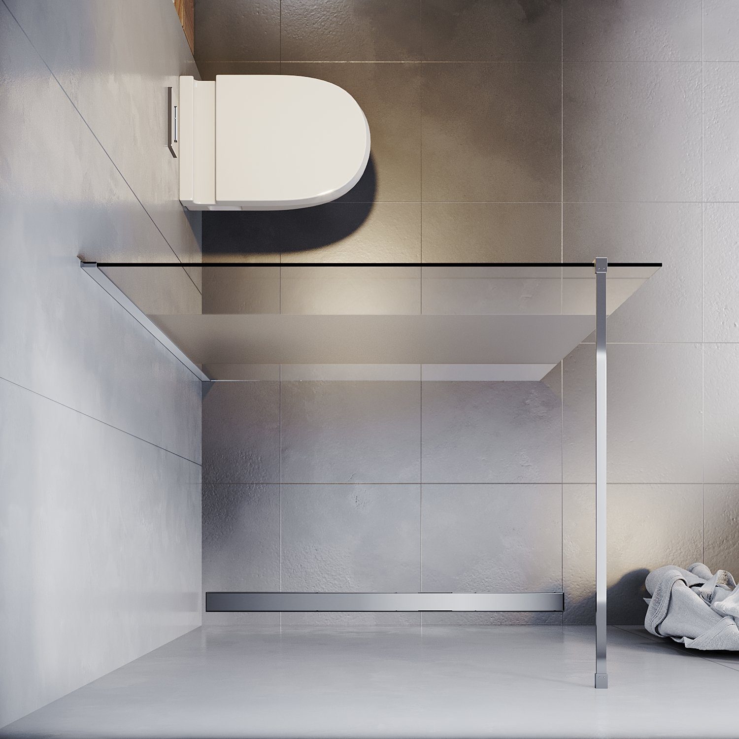 SONNI Walk-in-Dusche Walk-In Dusche,Vollsatiniert/ Teilsatiniert Glas,80-140cm,Höhe: 200cm, 8mm NANO ESG GLAS