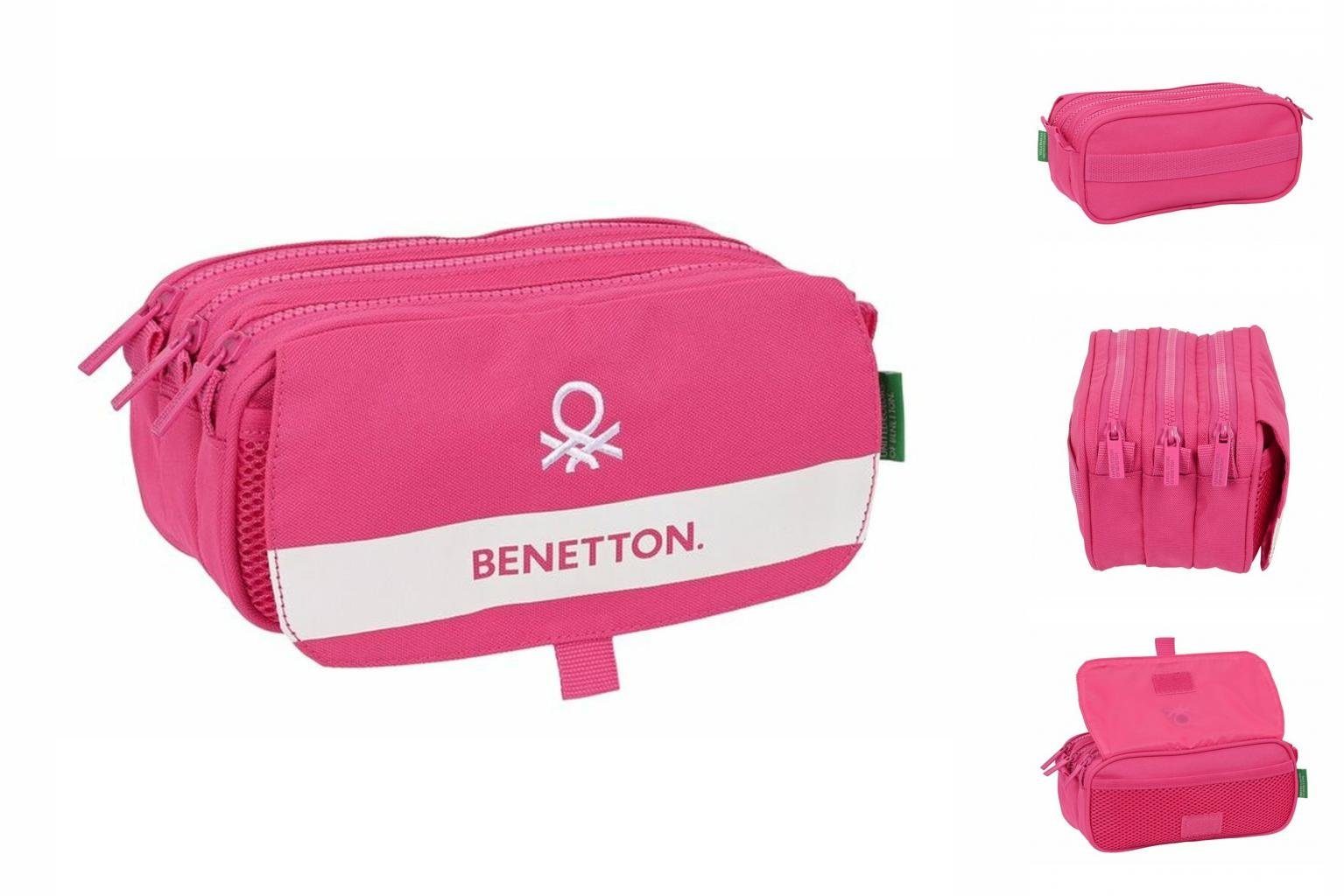 United Colors of Benetton 21,5 Federtasche Mehrzweck-Etui Raspberry x Dreifaches 10 Benetton Pink cm x 8