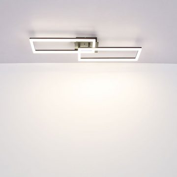 Globo LED Deckenleuchte, LED-Leuchtmittel fest verbaut, Kaltweiß, Warmweiß, Neutralweiß, Tageslichtweiß, LED Deckenlampe dimmbar Metall opal L 101 cm