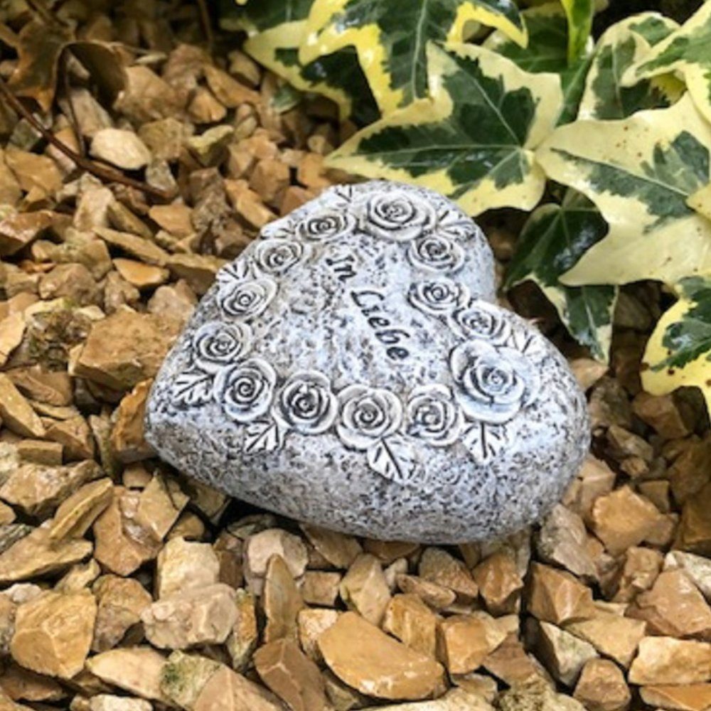 Radami Gartenfigur Grabherz Gedenkstein mit Rosenherz günstig online kaufen