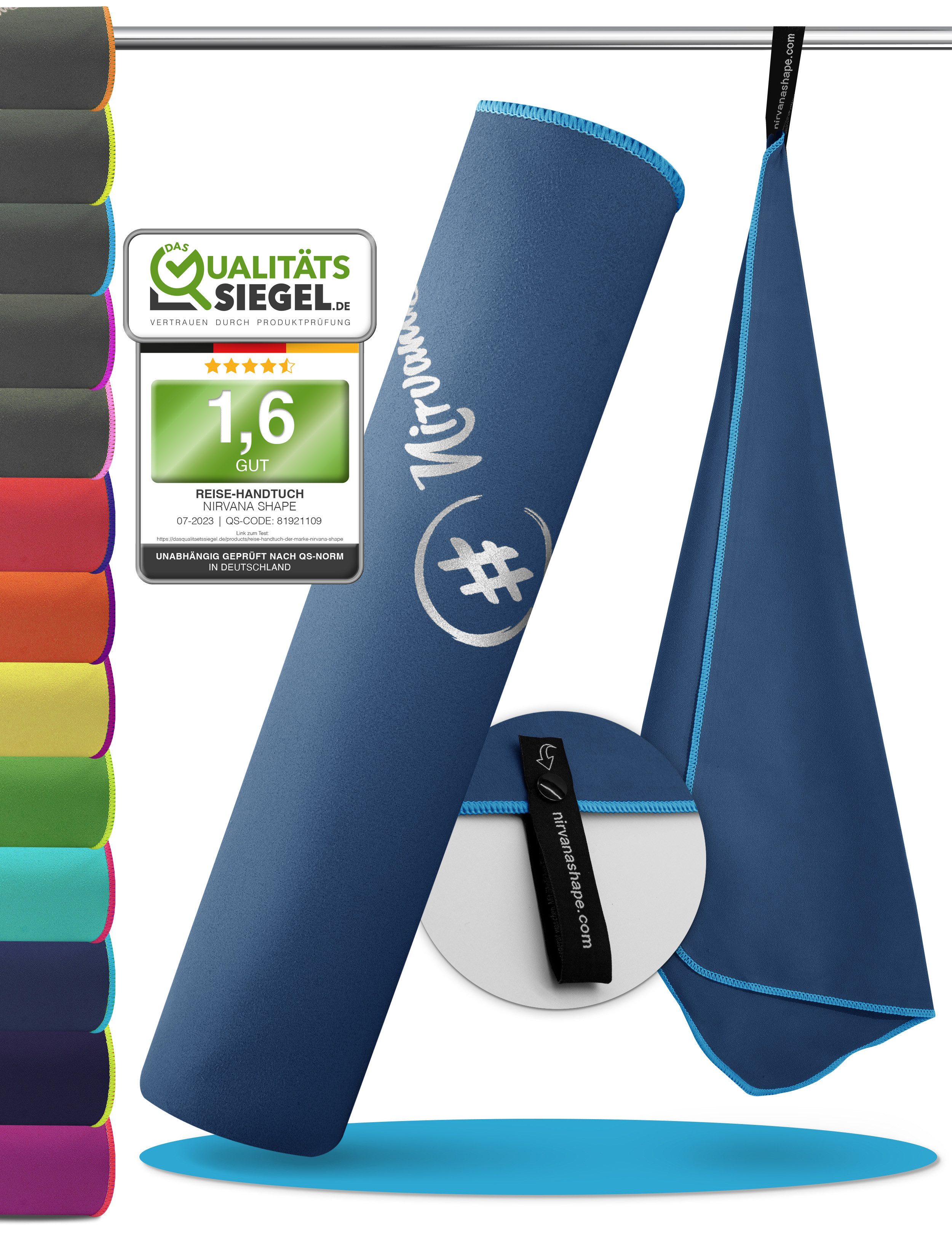 NirvanaShape Sporthandtuch Mikrofaser Handtuch, Badehandtuch, Reisehandtuch, Sporthandtuch, saugfähig, leicht, schnelltrocknend, für Reisen, Fitness, Yoga, Sauna