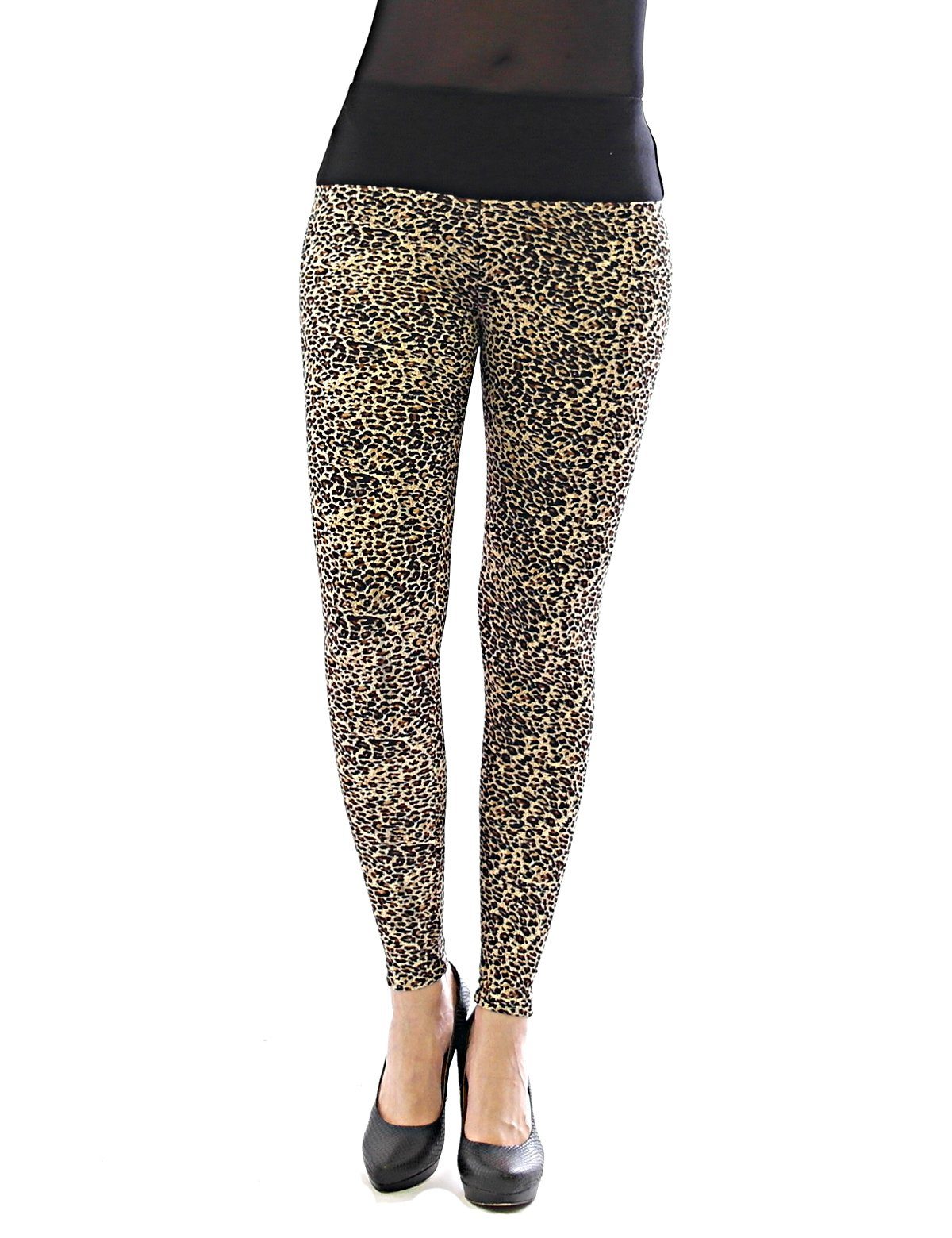 YESET Leggings Damen Leggings lang hoher Bund Hose Leopard Tier Muster Tier-Muster, hoher Bund Leopard-braun-6