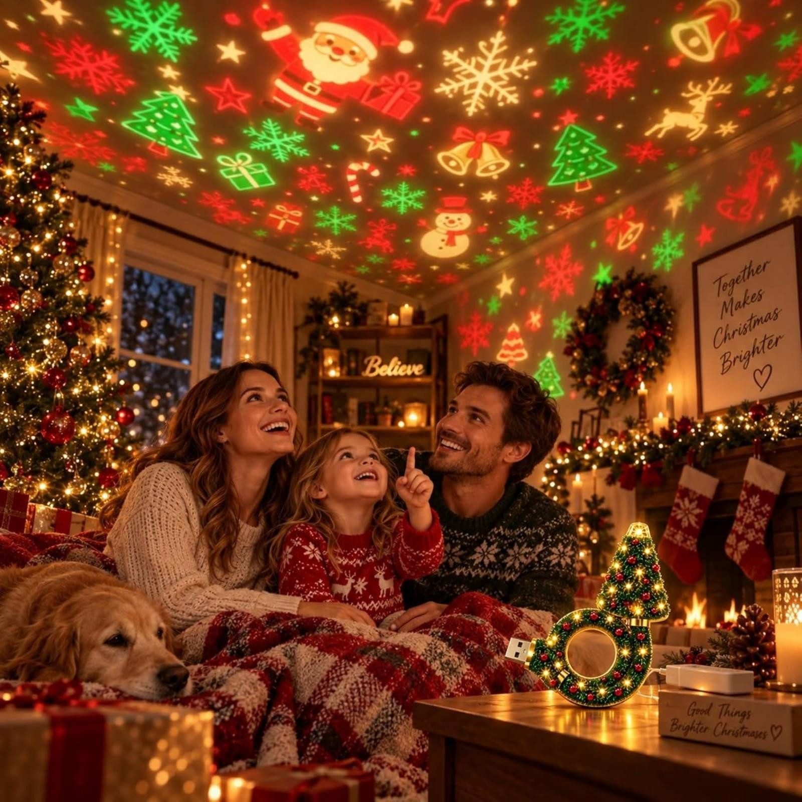 FELIXLEO LED Discolicht Weihnachtsprojektor-Licht, Plug-and-Play-HD-Weihnachtsprojektor – Bild 2 von 5