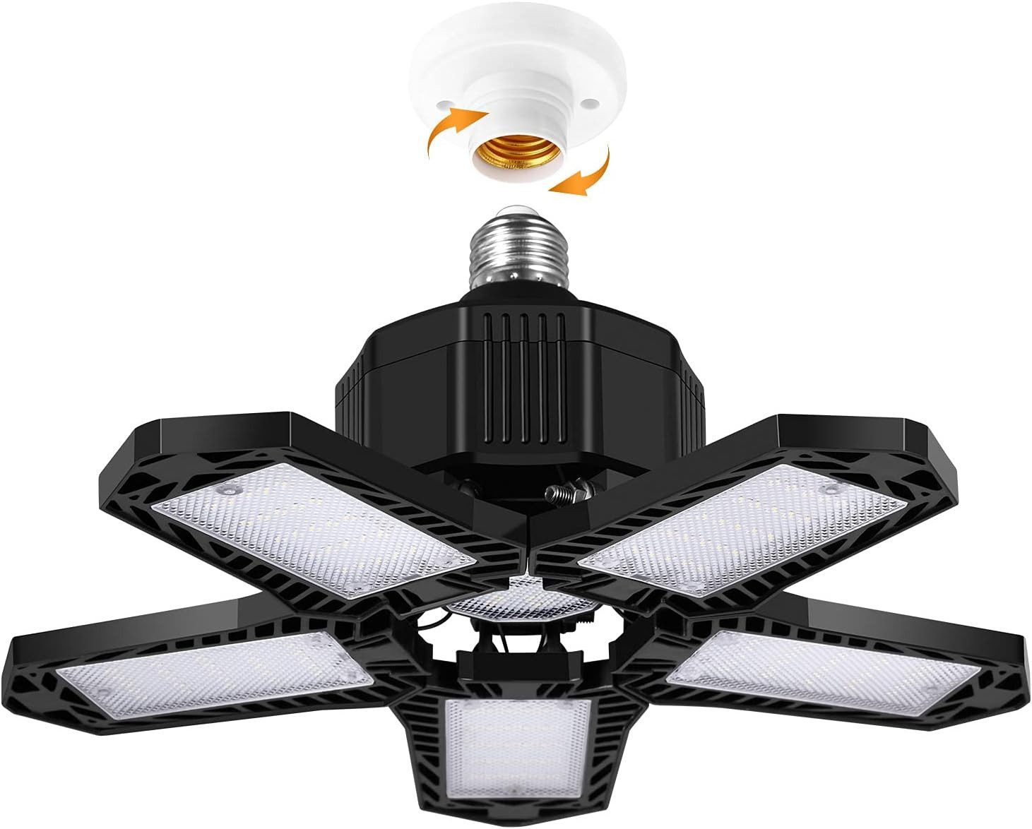Dreamade Deckenleuchten, LED-Modul, verformbar, E27-Fassung, Tageslichtweiß günstig online kaufen