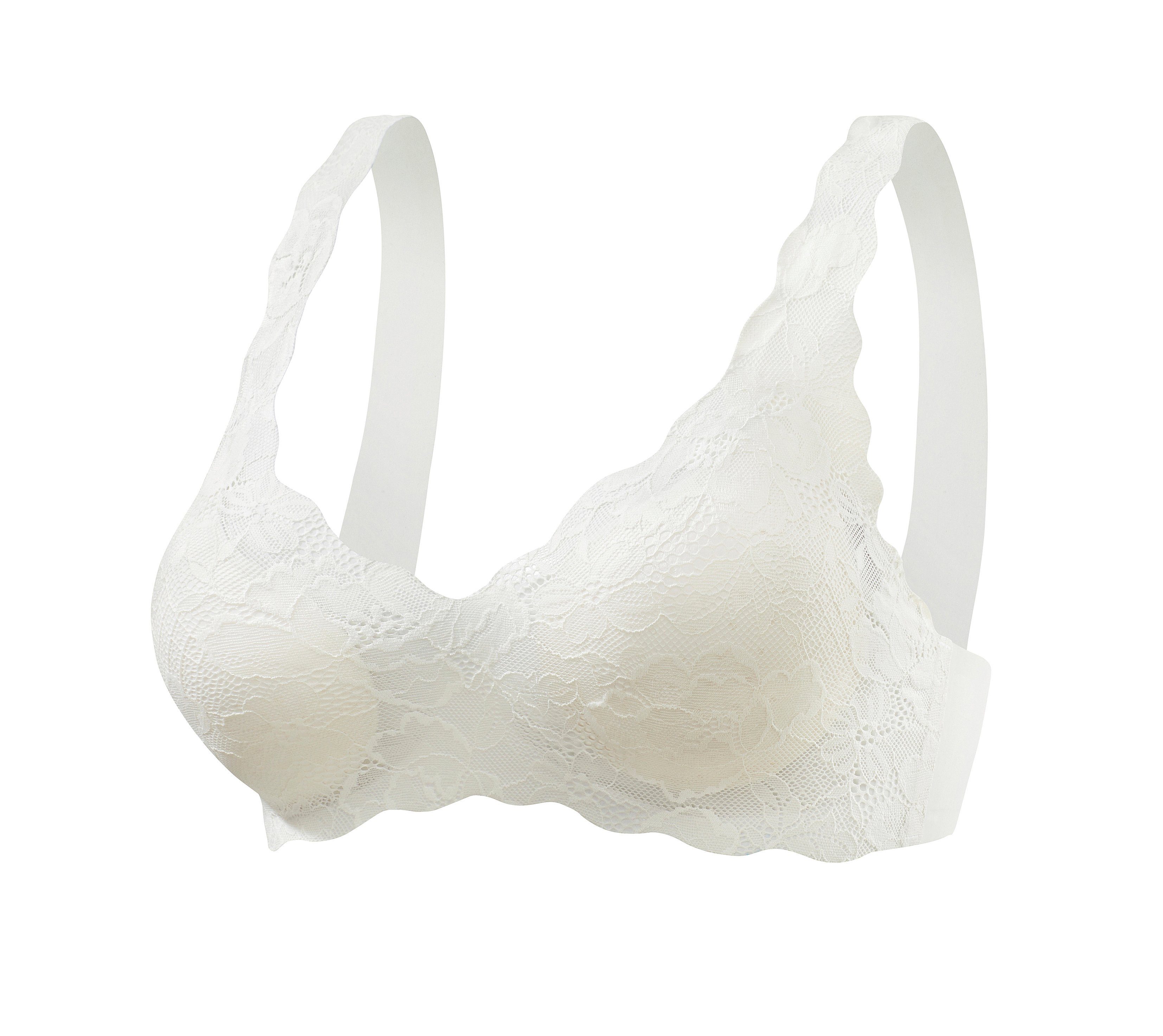 Nuance by Lascana Bralette-BH ohne Bügel mit seamless Spitze und herausnehmbaren Pads, Dessous