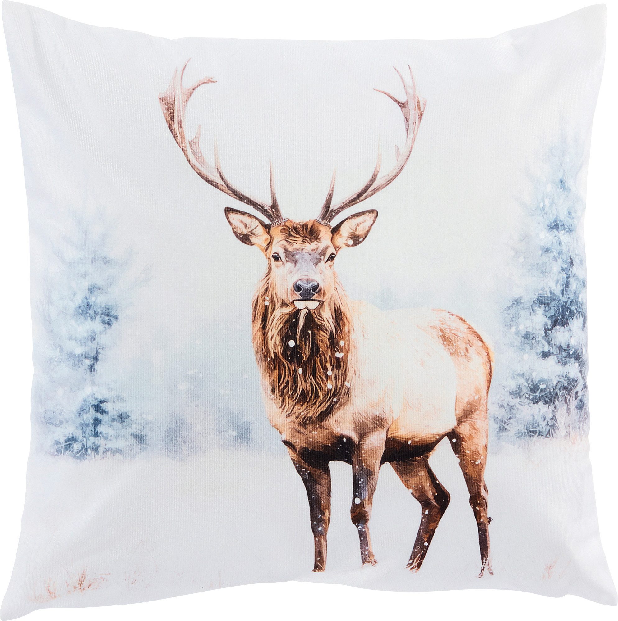 REDBEST Kissenbezug Kissenhülle "Winterhirsch", Nicky-Velours Motiv günstig online kaufen