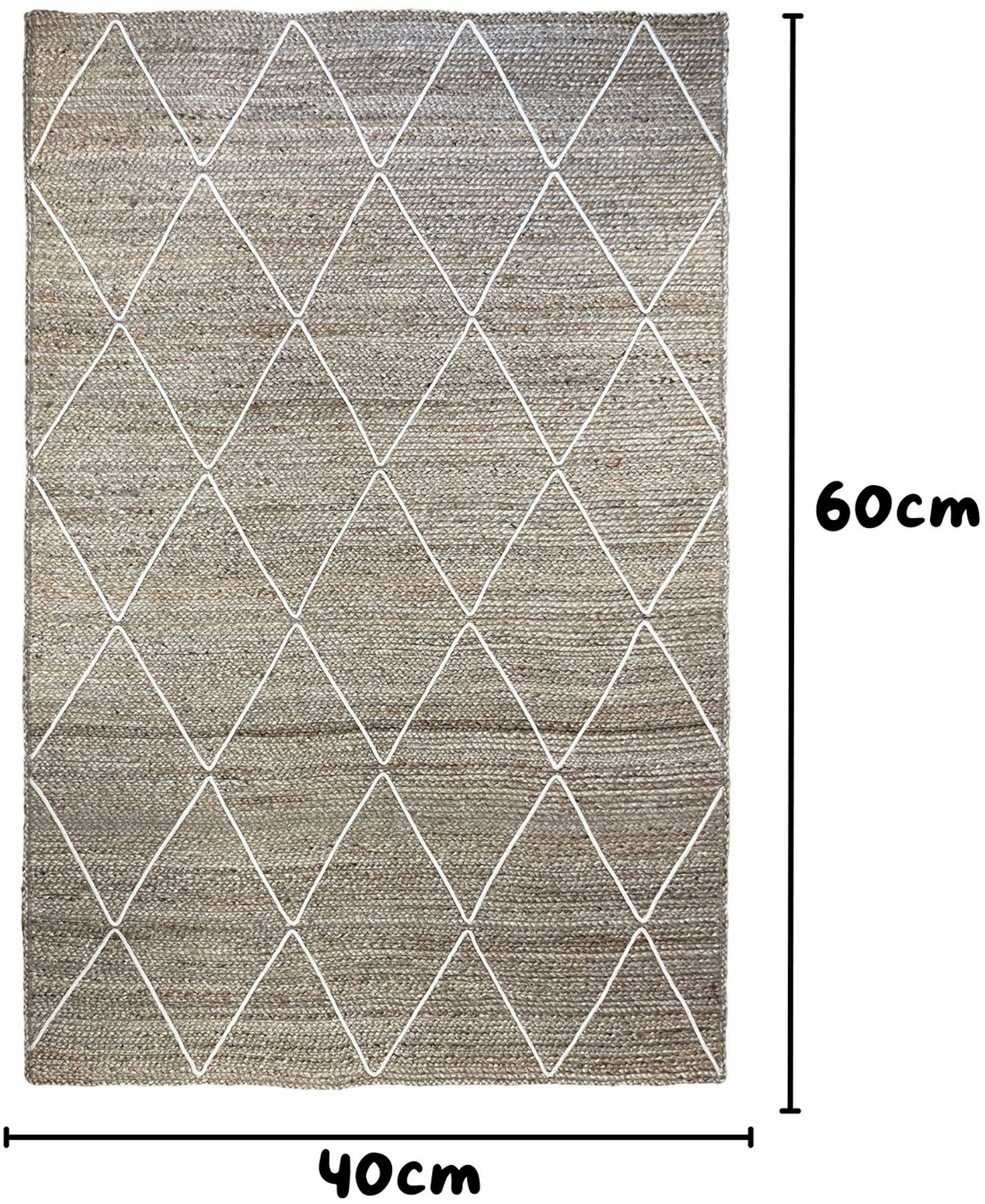 Myflair Möbel & Accessoires Teppich Juna Essence, rechteckig, Höhe: 10 mm, Juteteppich, handgeflochten, meliert, Rauten Muster, auch als Läufer