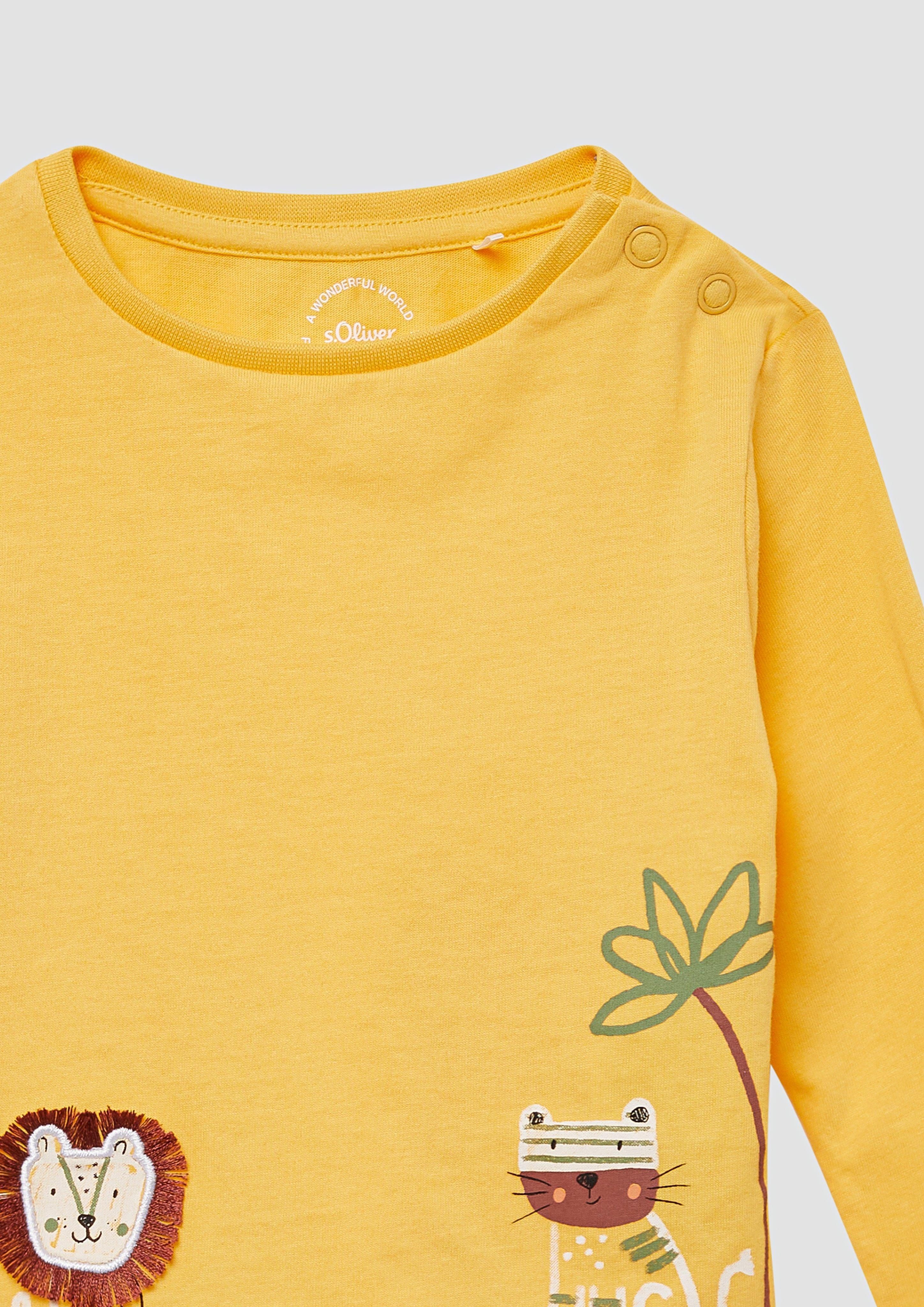 s.Oliver Langarmshirt Longsleeve aus Baumwolle mit günstig online kaufen
