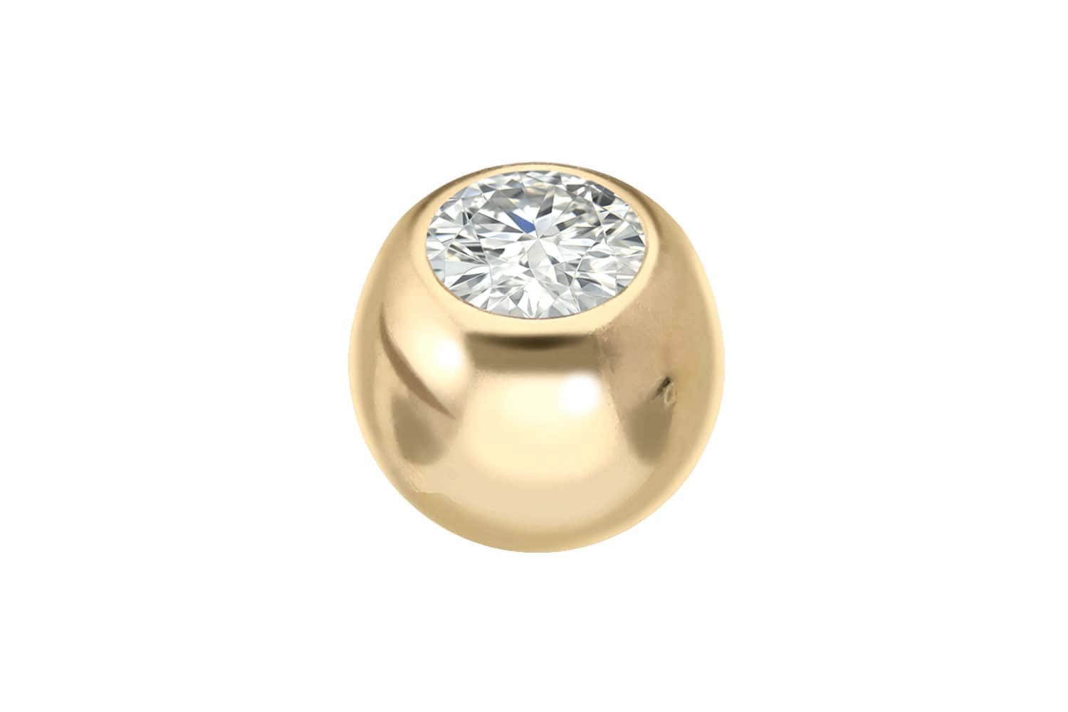 PIERCINGLINE Piercing-Set 18 Karat Gold Schraubkugel DIAMANT (Schraub-Aufsätze, 1-tlg)