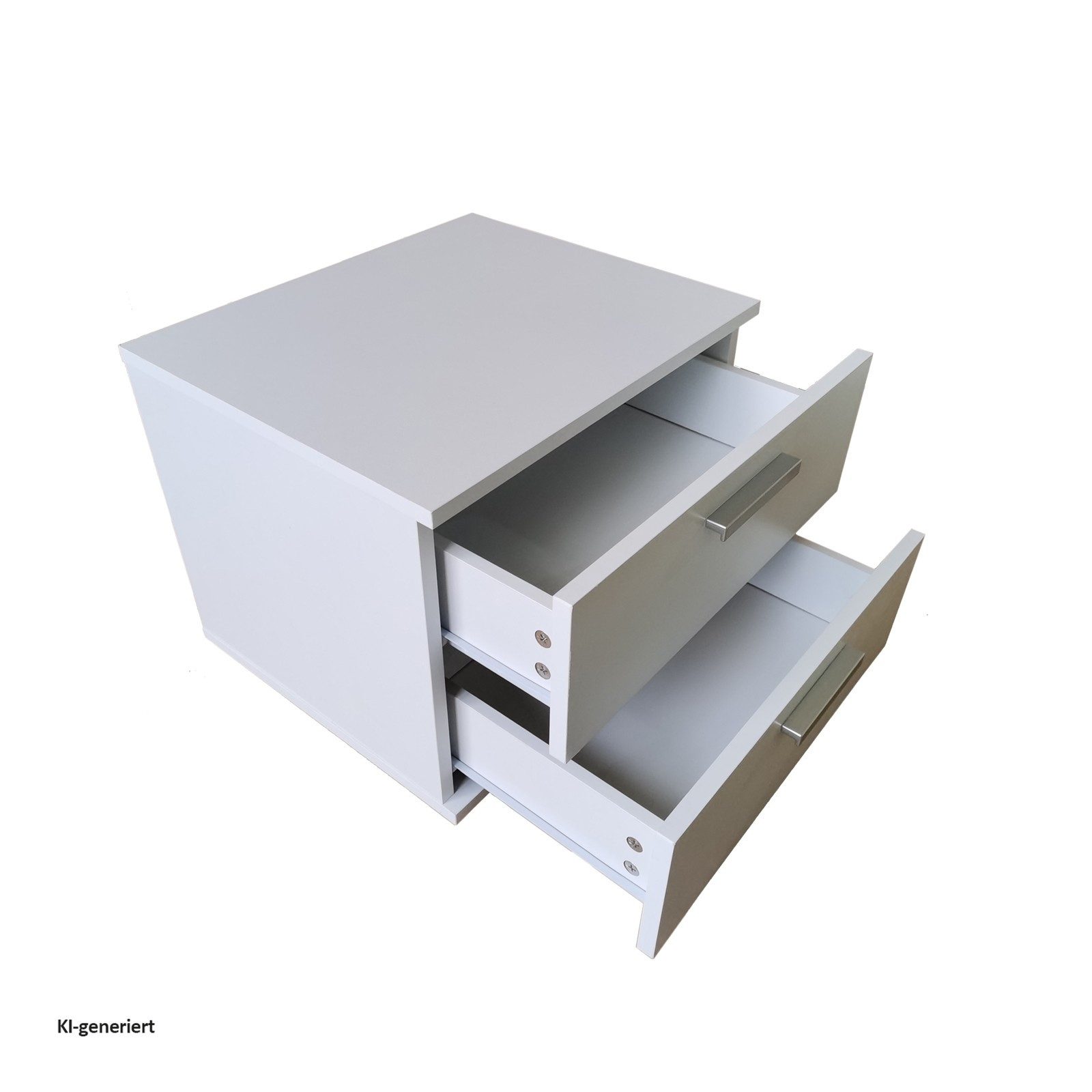 HTI-Living Nachtschrank Nachtschrank 2er Set Weiß Nina (Set, 2-St., 2 Nachtschränke) Nachttisch Nachtkommode Nachtkonsole – Bild 4 von 5